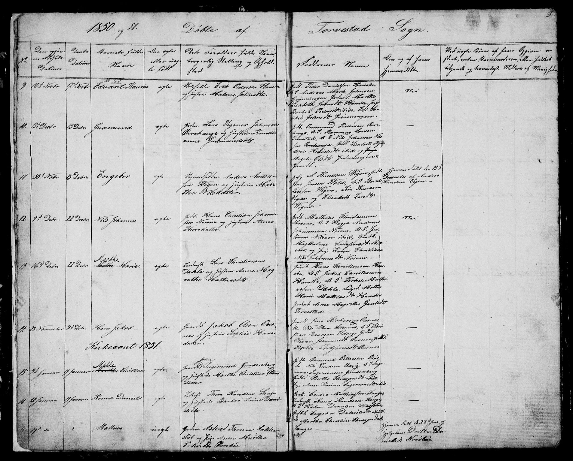 Torvastad sokneprestkontor, SAST/A -101857/H/Ha/Hab/L0003: Parish register (copy) no. B 3, 1850-1900, p. 3
