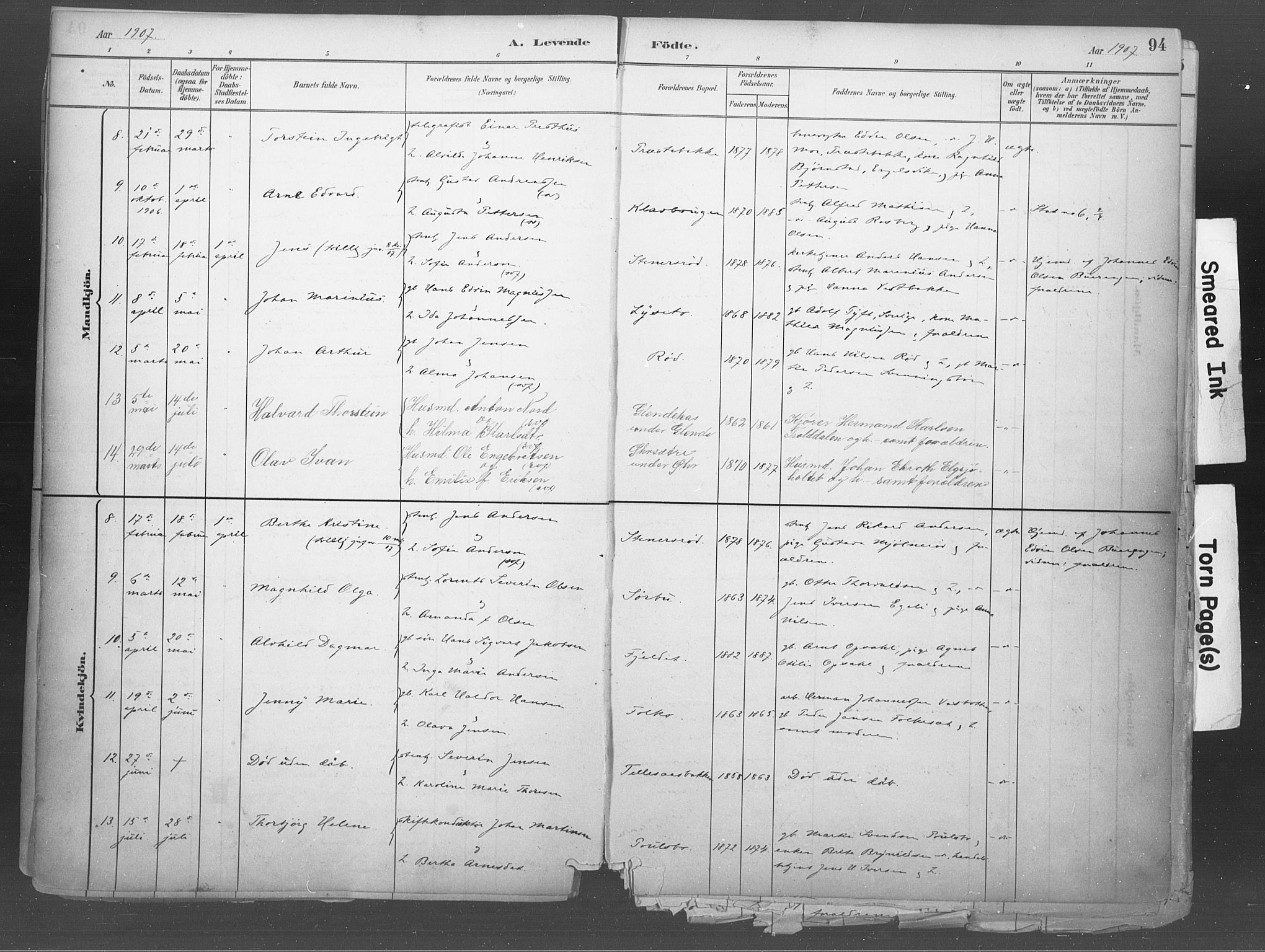 Idd prestekontor Kirkebøker, AV/SAO-A-10911/F/Fb/L0002: Parish register (official) no. II 2, 1882-1923, p. 94