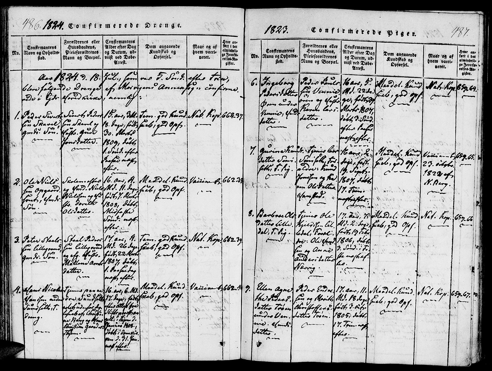 Ministerialprotokoller, klokkerbøker og fødselsregistre - Nord-Trøndelag, AV/SAT-A-1458/733/L0322: Parish register (official) no. 733A01, 1817-1842, p. 486-487