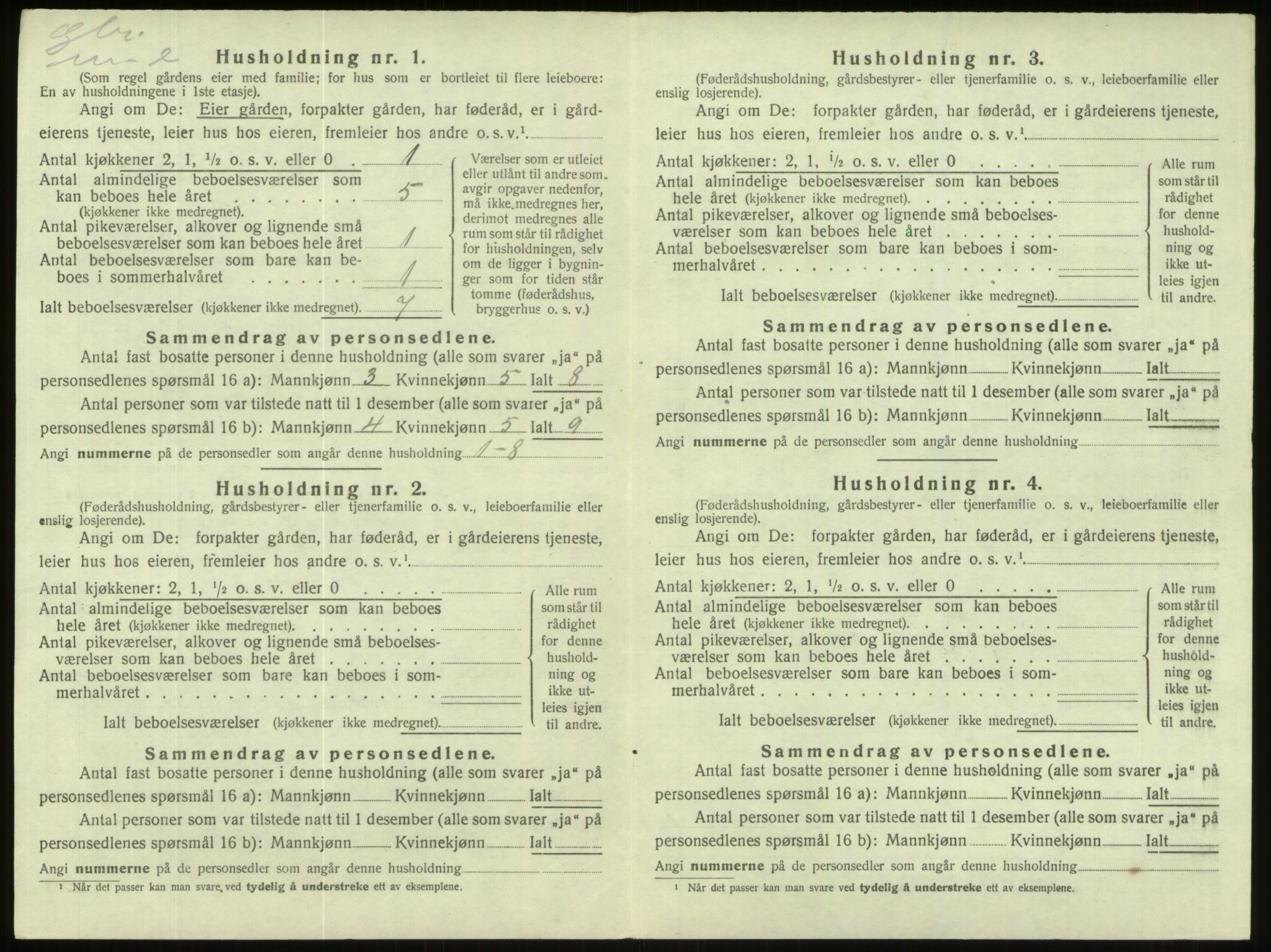 SAB, 1920 census for Gloppen, 1920, p. 438