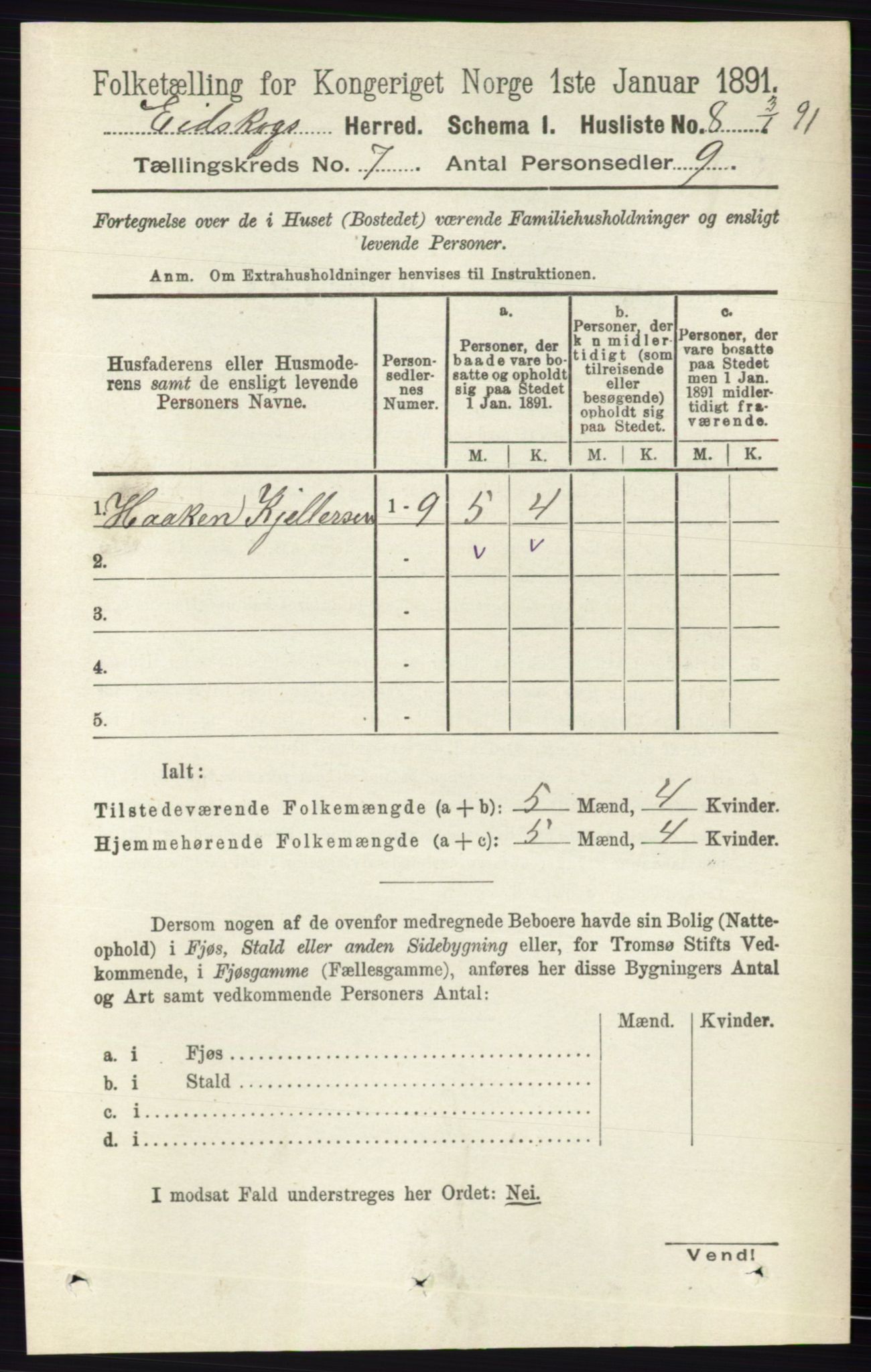 RA, 1891 census for 0420 Eidskog, 1891, p. 3558