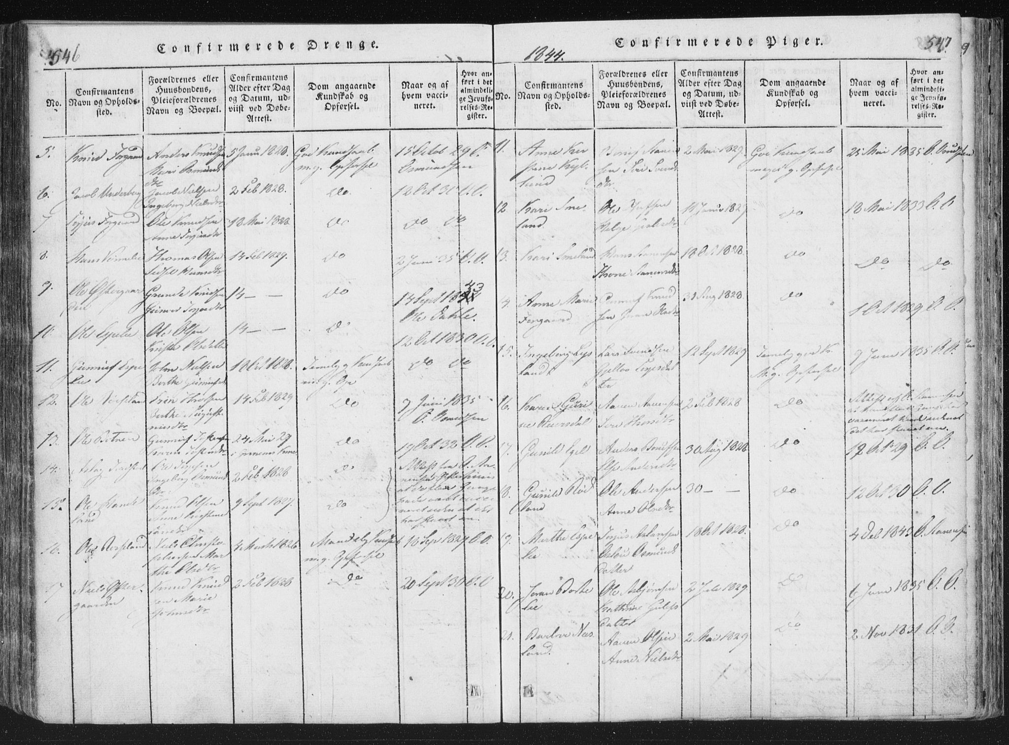 Åseral sokneprestkontor, SAK/1111-0051/F/Fa/L0001: Parish register (official) no. A 1, 1815-1853, p. 546-547