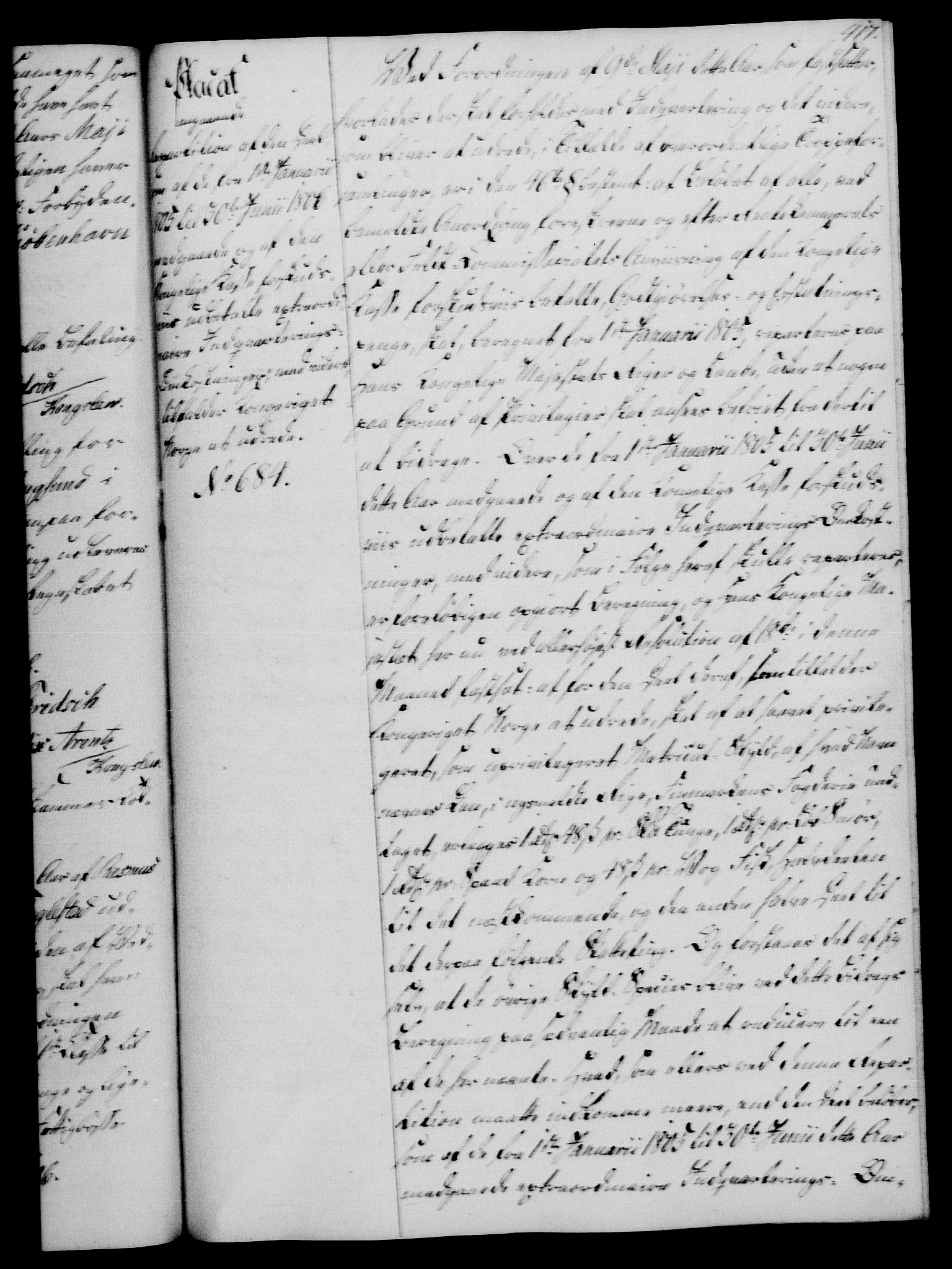 Rentekammeret, Kammerkanselliet, AV/RA-EA-3111/G/Gg/Gga/L0018: Norsk ekspedisjonsprotokoll med register (merket RK 53.18), 1804-1806, p. 417