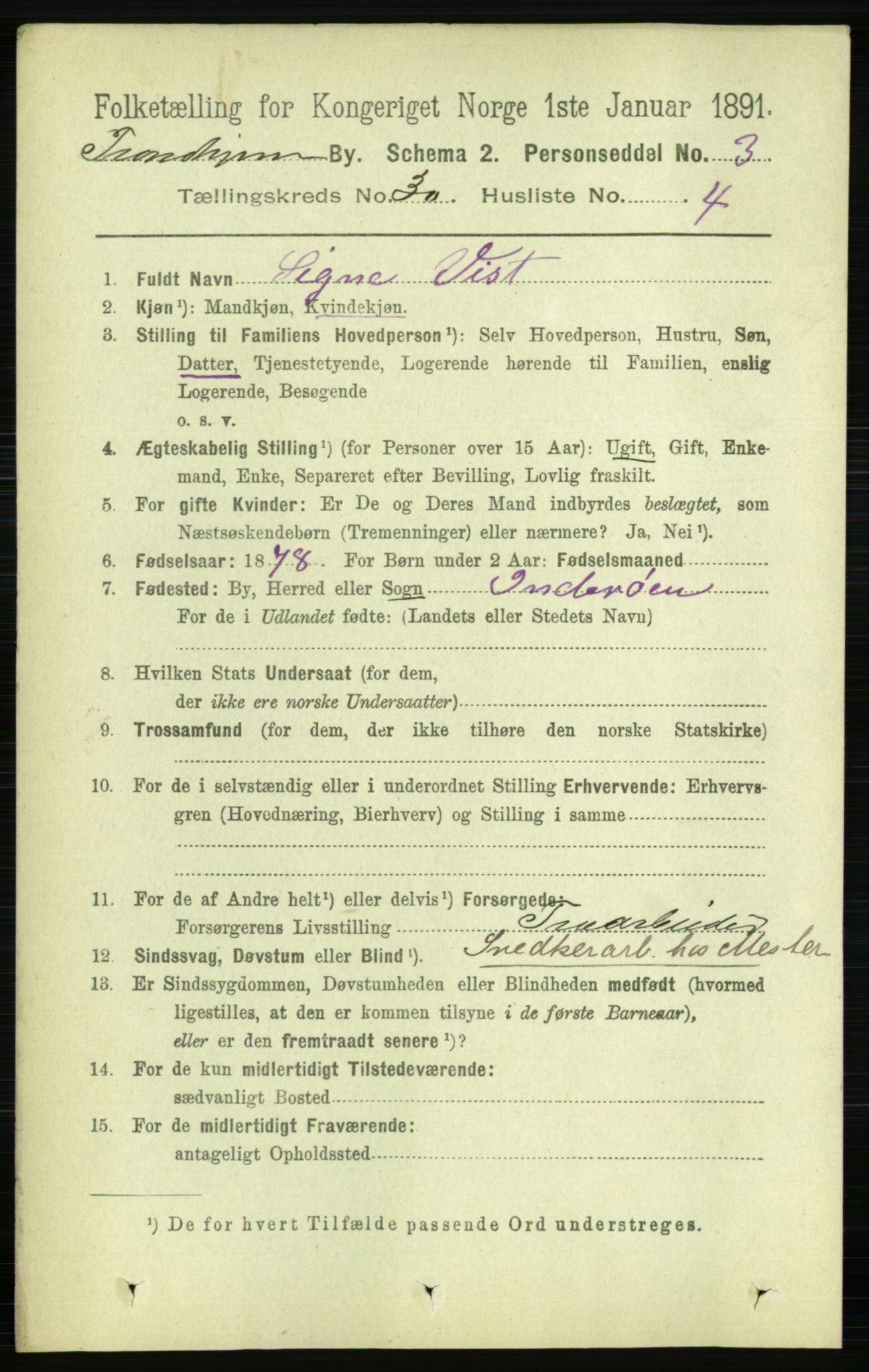 RA, 1891 census for 1601 Trondheim, 1891, p. 22265