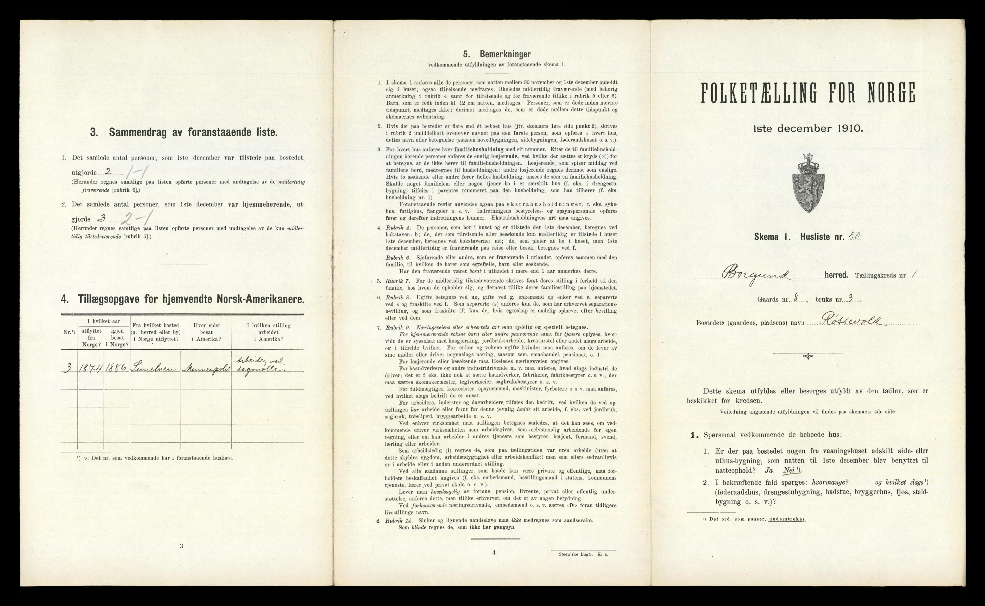RA, 1910 census for Borgund, 1910, p. 191