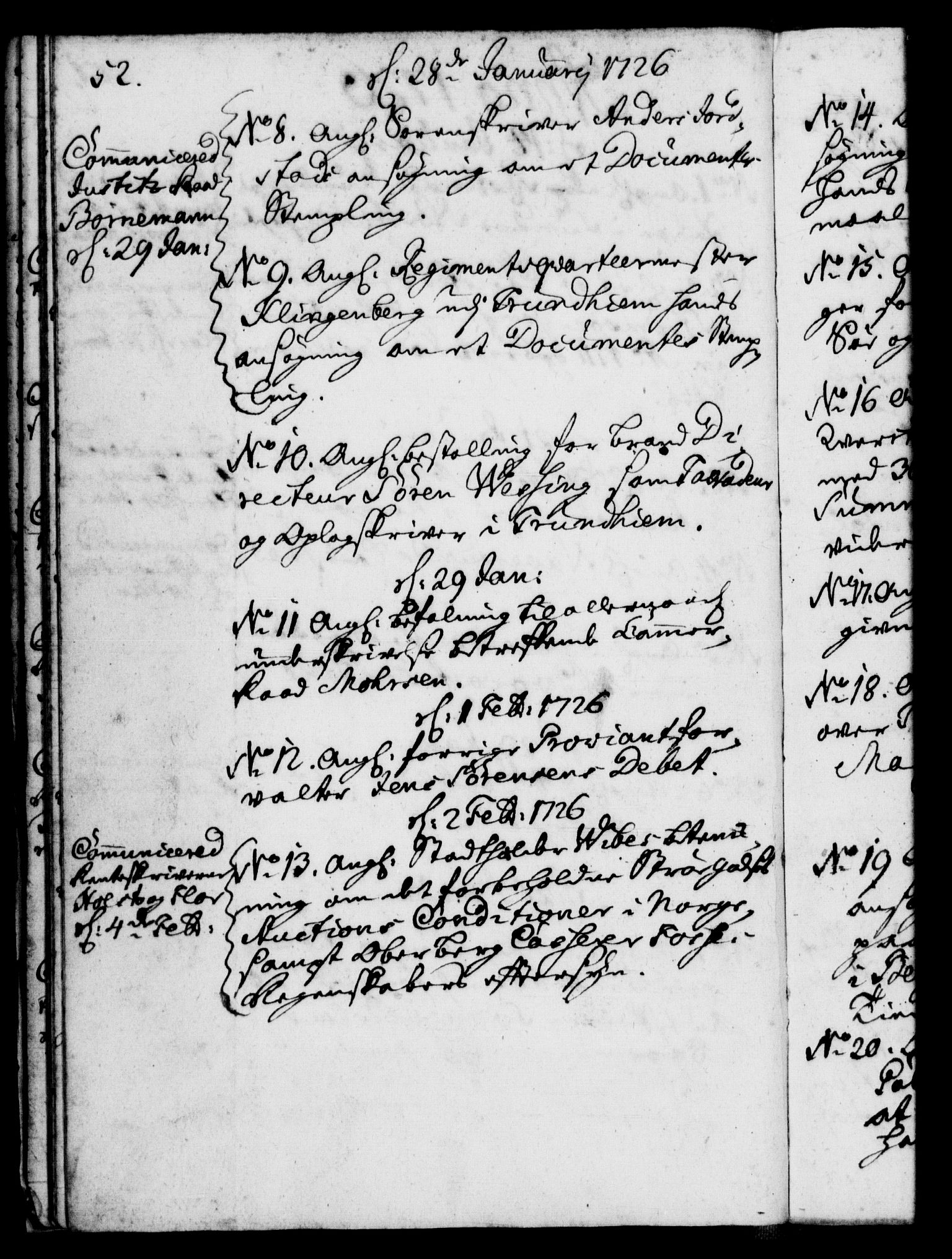 Rentekammeret, Kammerkanselliet, RA/EA-3111/G/Gf/Gfb/L0002: Register til norske relasjons- og resolusjonsprotokoller (merket RK 52.97), 1724-1728, p. 52