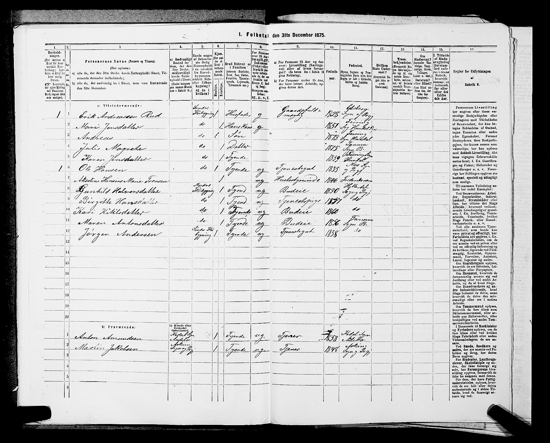 SAKO, 1875 census for 0726P Brunlanes, 1875, p. 551