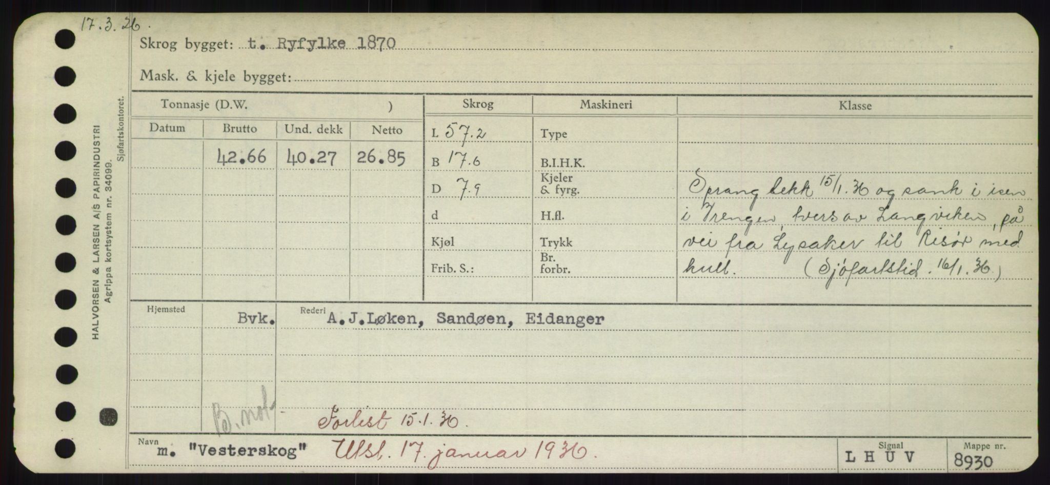 Sjøfartsdirektoratet med forløpere, Skipsmålingen, AV/RA-S-1627/H/Hd/L0040: Fartøy, U-Ve, p. 691