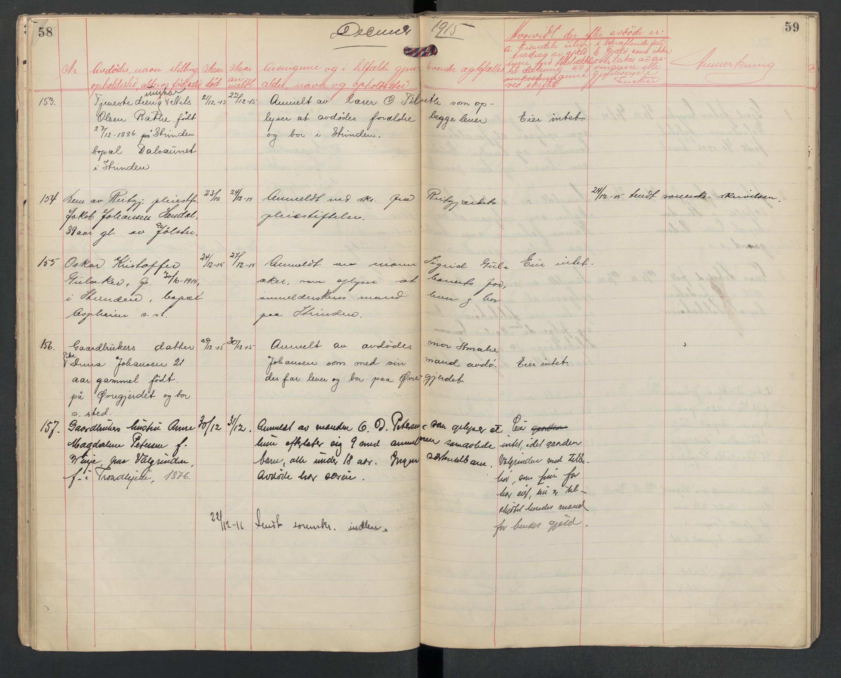Strinda lensmannskontor, AV/SAT-A-1083/1/02/L0002: 2.01.02 Dødsfallsprotokoll, 1915-1918, p. 58-59