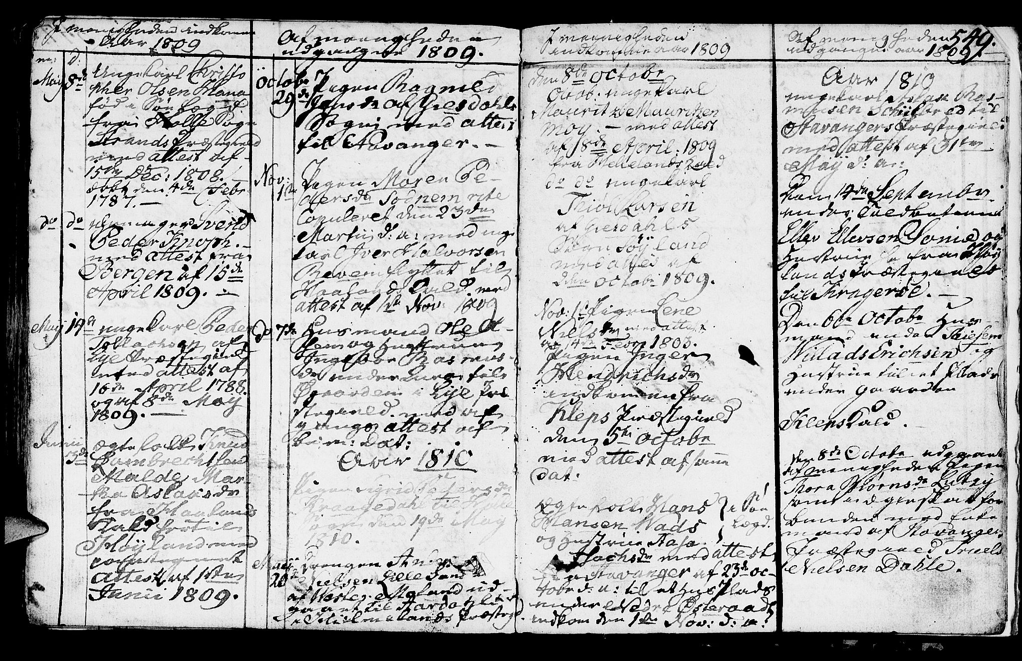 Høyland sokneprestkontor, AV/SAST-A-101799/001/30BA/L0005: Parish register (official) no. A 5, 1804-1815, p. 549