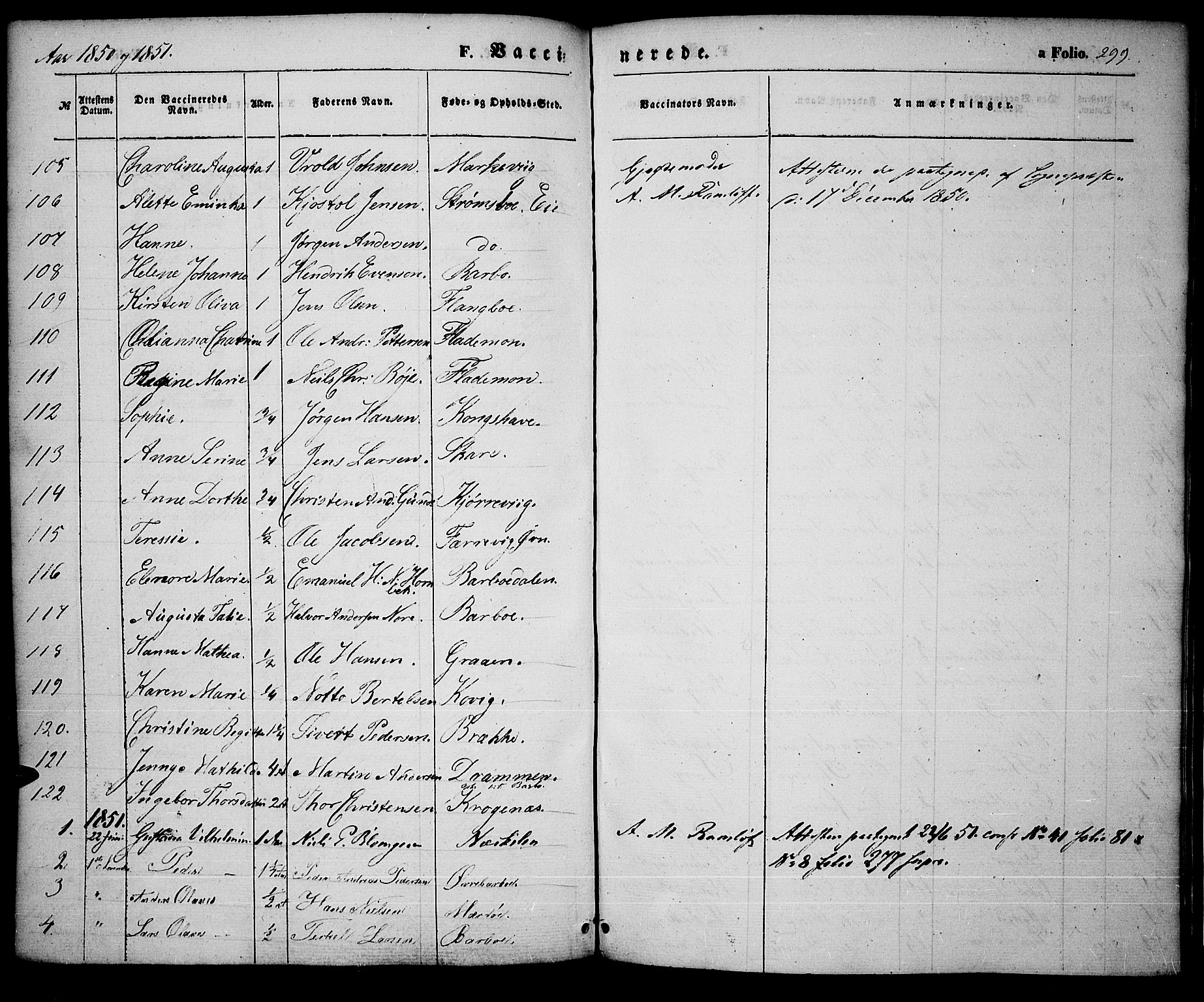 Tromøy sokneprestkontor, SAK/1111-0041/F/Fa/L0005: Parish register (official) no. A 5, 1847-1856, p. 299