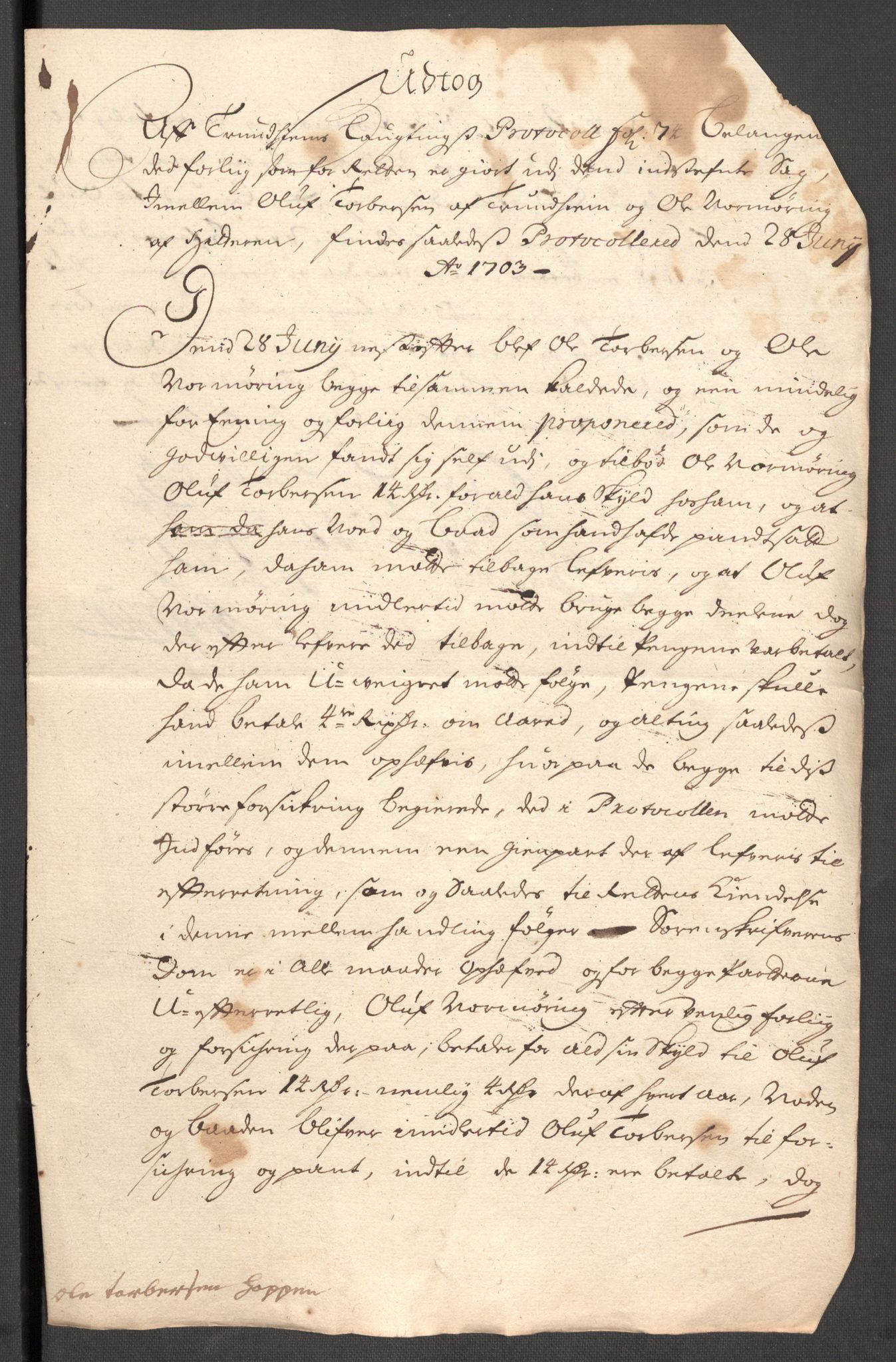 Rentekammeret inntil 1814, Reviderte regnskaper, Fogderegnskap, RA/EA-4092/R57/L3855: Fogderegnskap Fosen, 1702-1703, p. 381