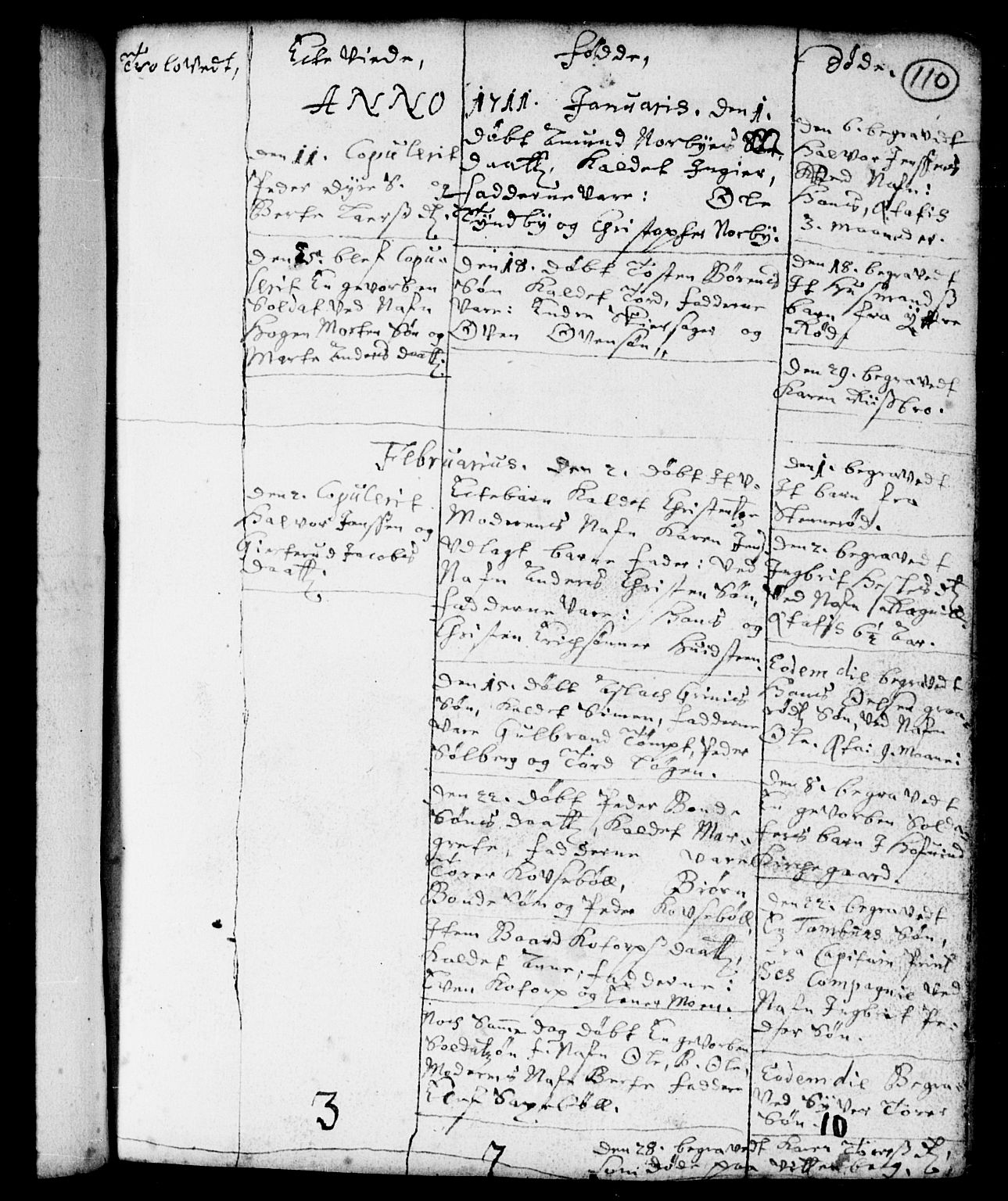 Spydeberg prestekontor Kirkebøker, AV/SAO-A-10924/F/Fa/L0001: Parish register (official) no. I 1, 1696-1738, p. 110