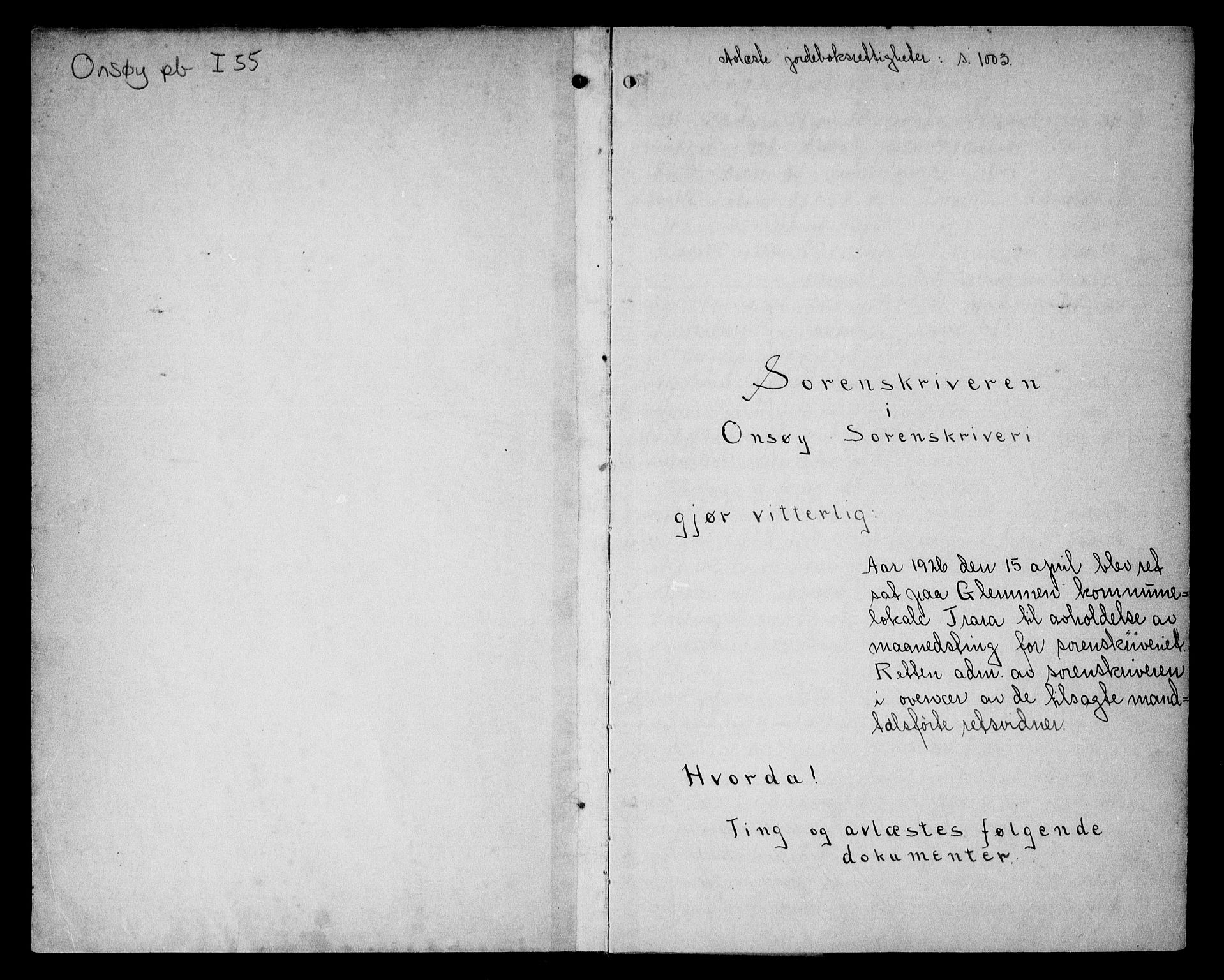 Onsøy sorenskriveri, SAO/A-10474/G/Ga/Gaa/L0055: Mortgage book no. I 55, 1926-1927