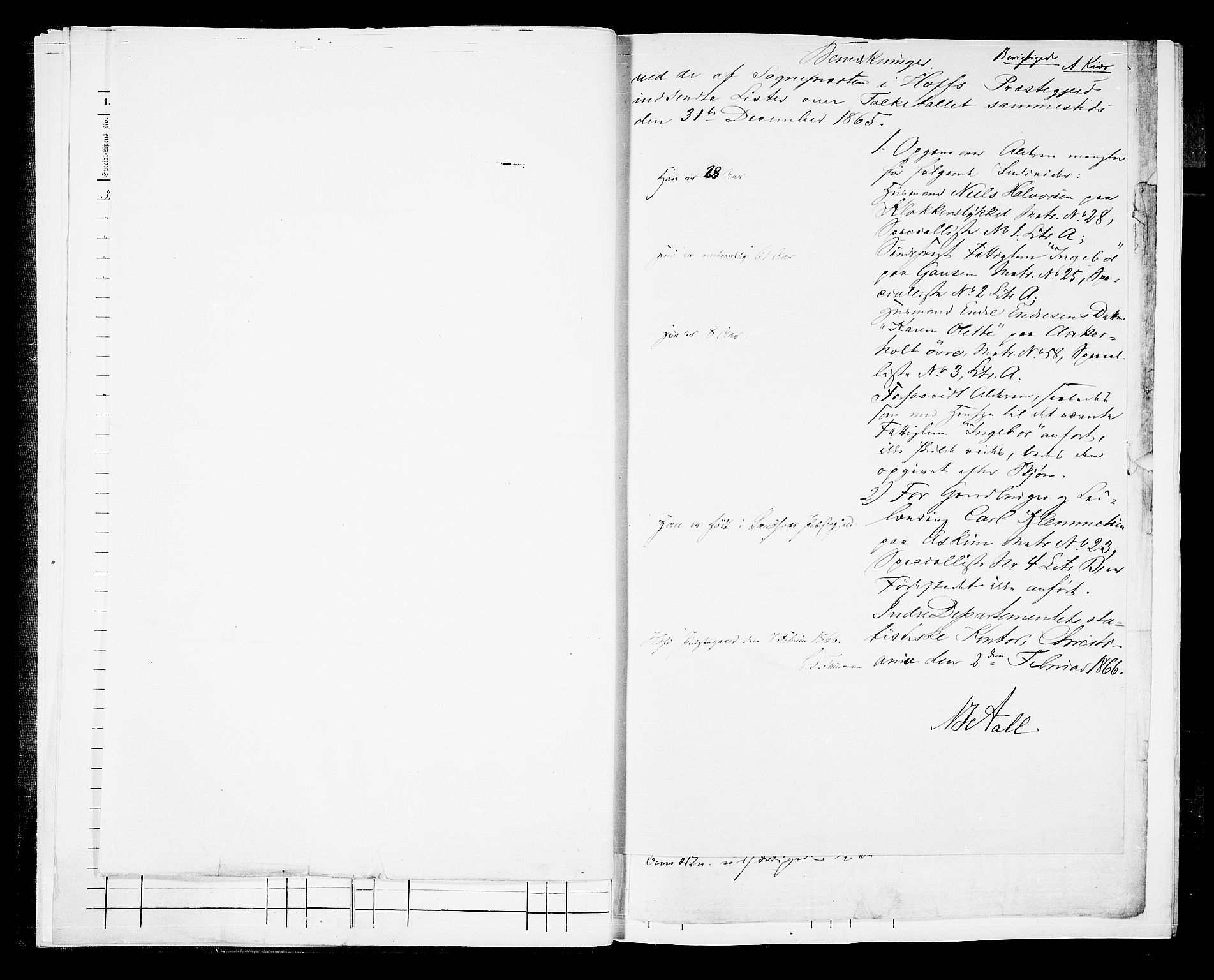 RA, 1865 census for Hof, 1865, p. 8