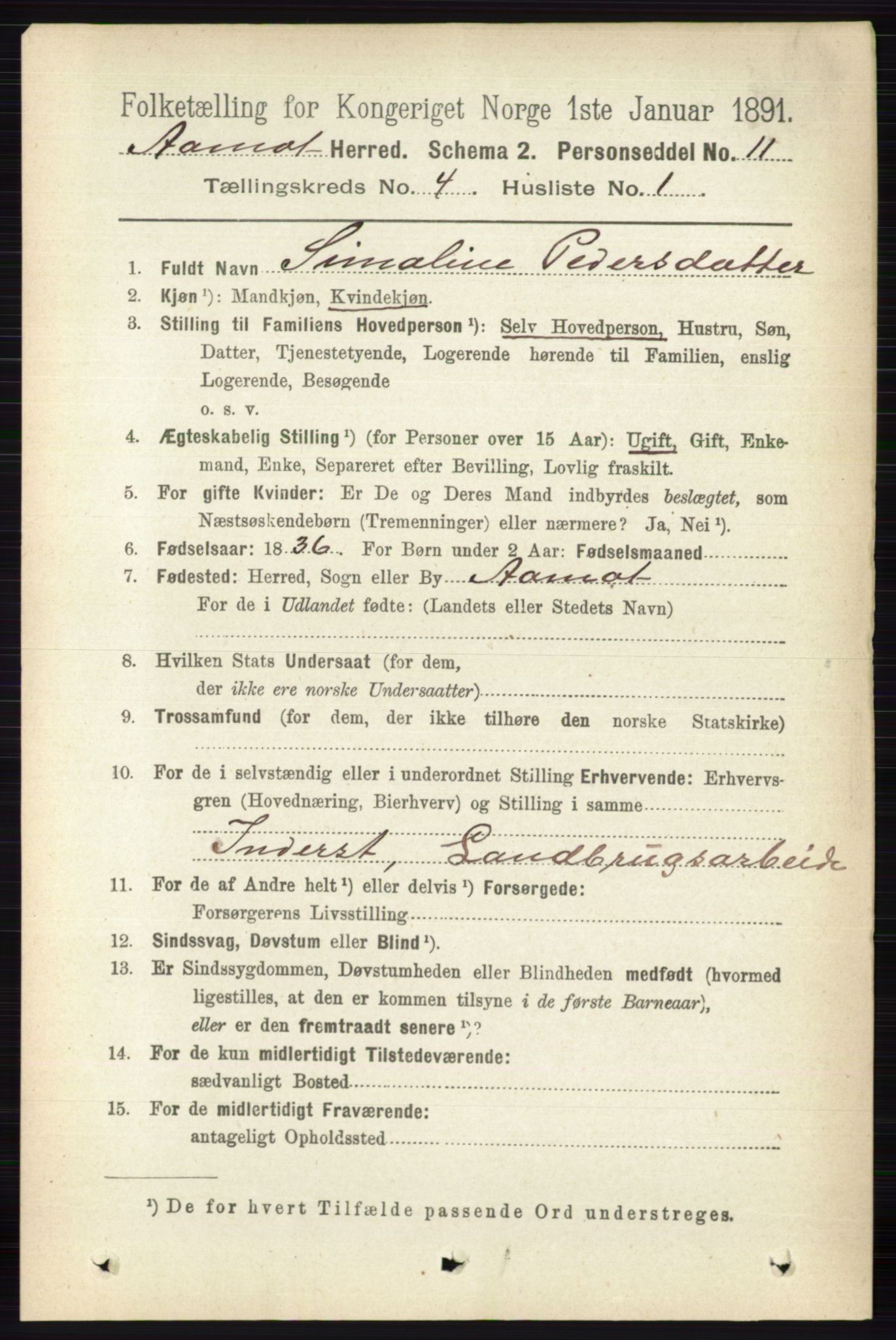 RA, 1891 census for 0429 Åmot, 1891, p. 2132