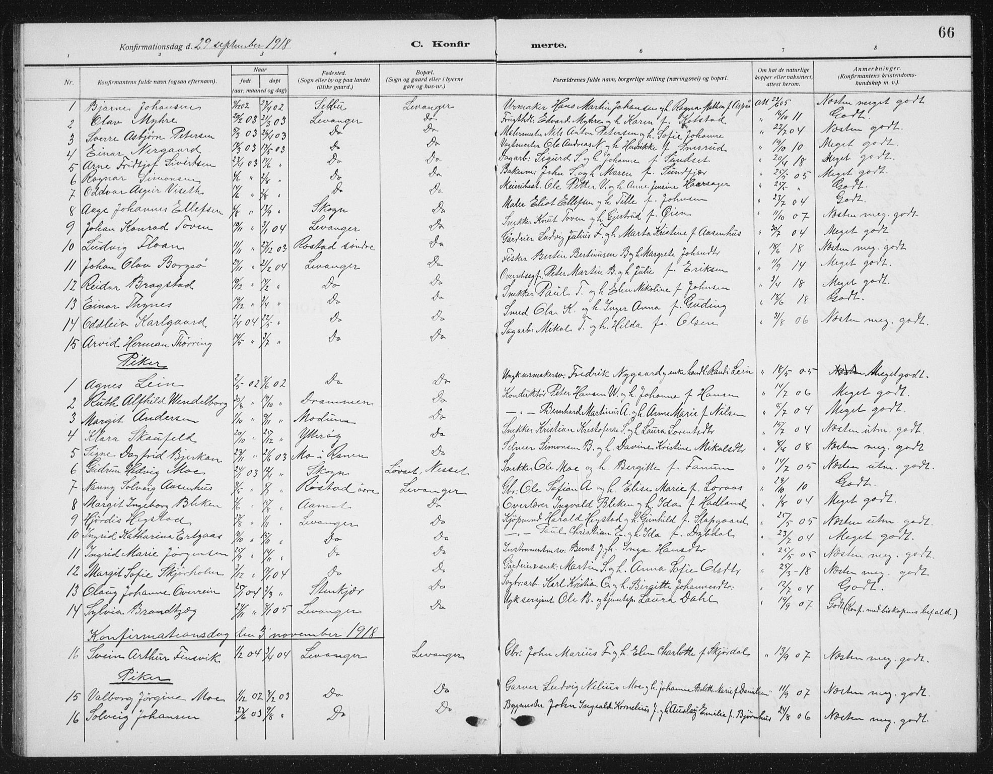 Ministerialprotokoller, klokkerbøker og fødselsregistre - Nord-Trøndelag, SAT/A-1458/720/L0193: Parish register (copy) no. 720C02, 1918-1941, p. 66