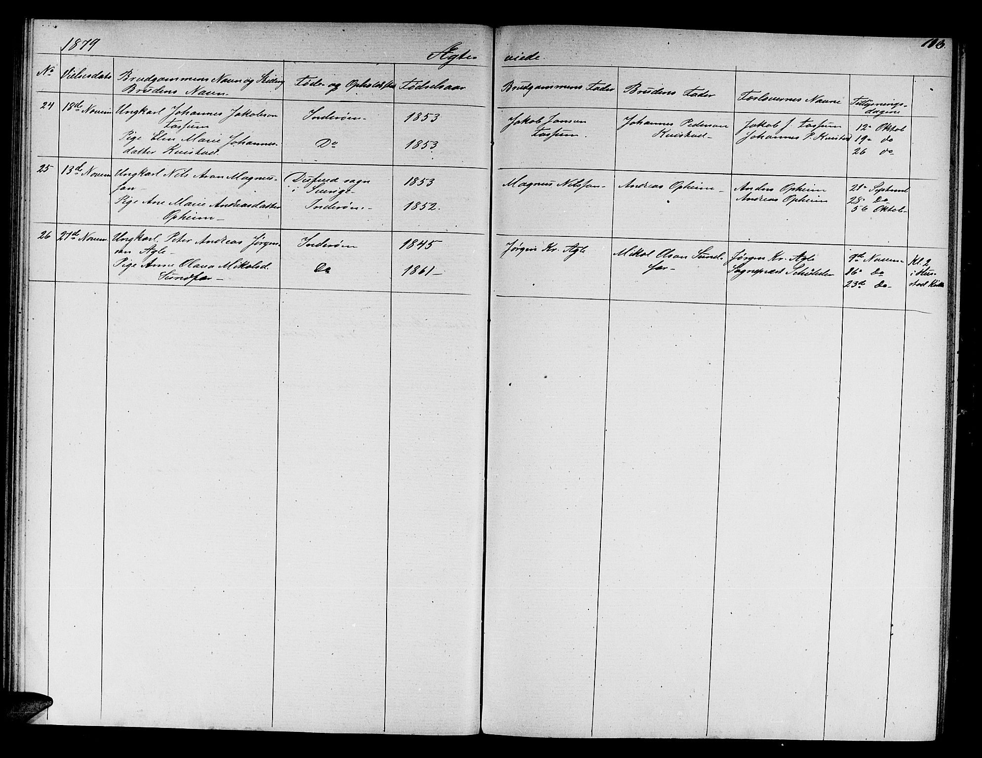 Ministerialprotokoller, klokkerbøker og fødselsregistre - Nord-Trøndelag, AV/SAT-A-1458/730/L0300: Parish register (copy) no. 730C03, 1872-1879, p. 113