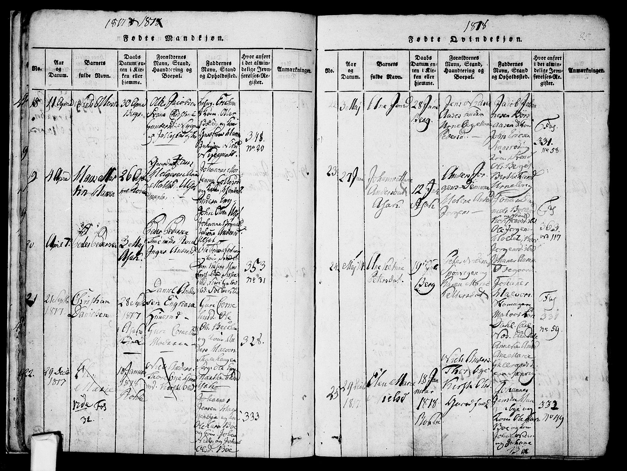 Berg prestekontor Kirkebøker, AV/SAO-A-10902/F/Fa/L0002: Parish register (official) no. I 2, 1815-1831, p. 32