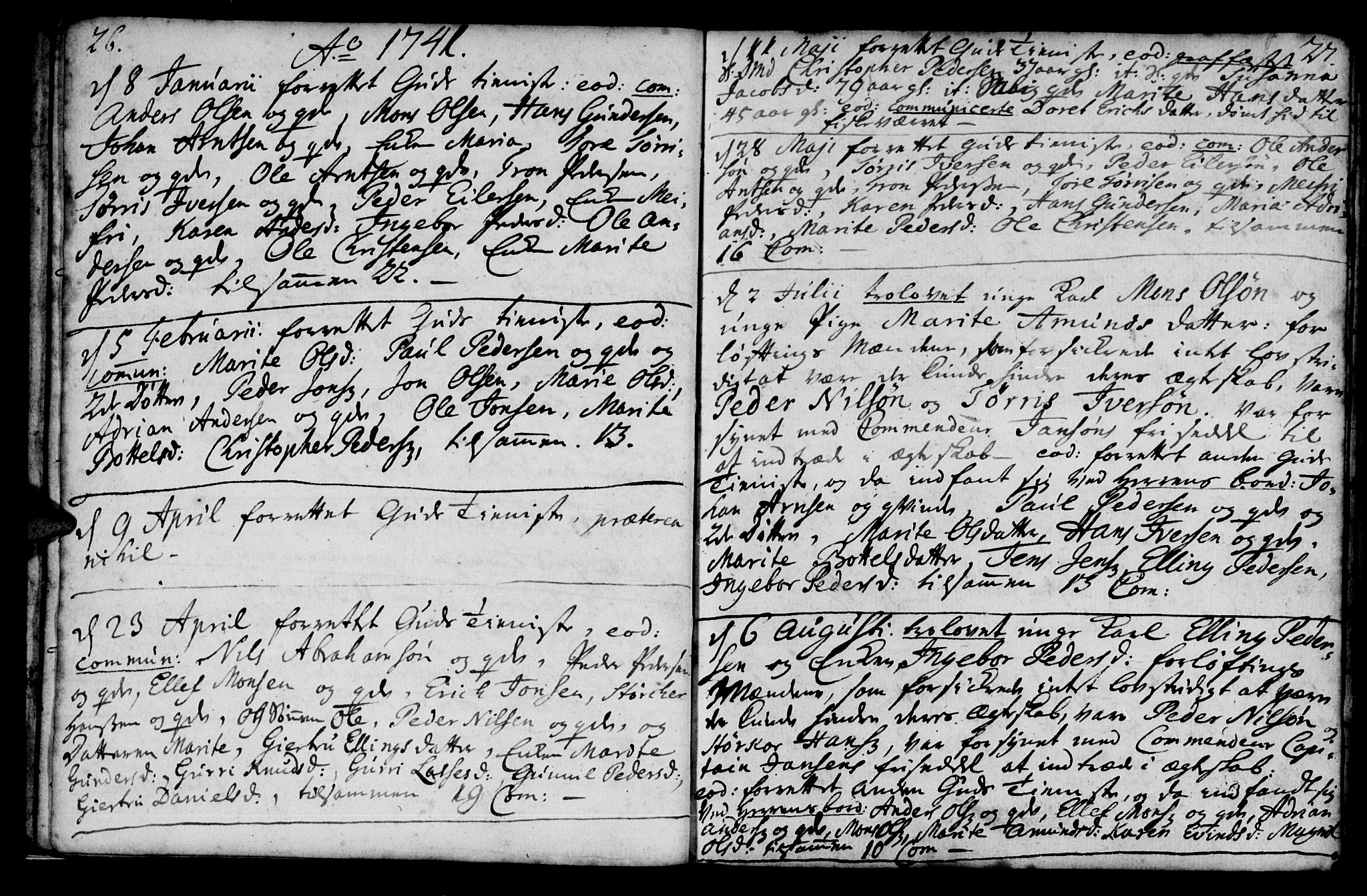 Ministerialprotokoller, klokkerbøker og fødselsregistre - Møre og Romsdal, AV/SAT-A-1454/574/L0875: Parish register (official) no. 574A01, 1733-1753, p. 26-27