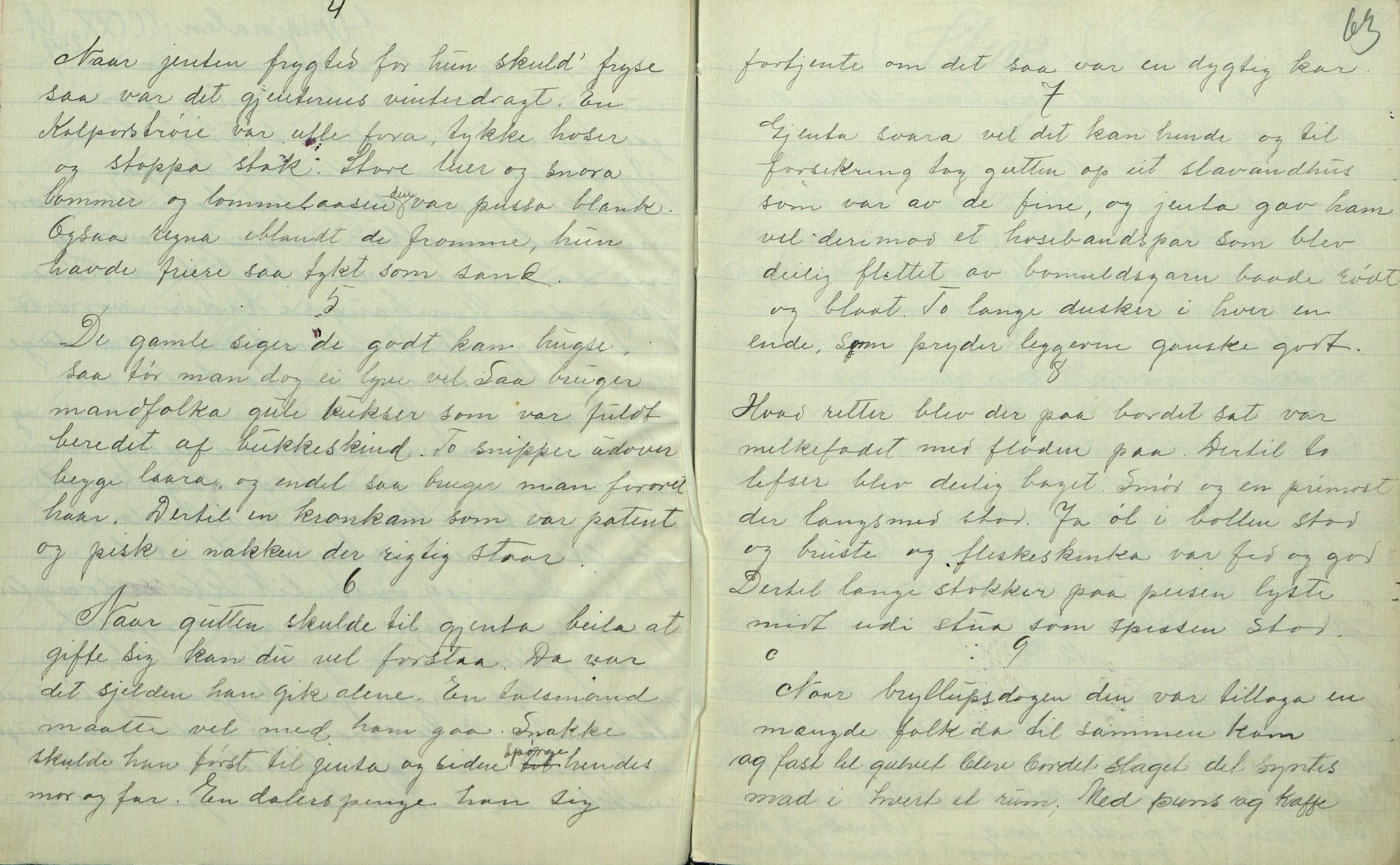 Rikard Berge, TEMU/TGM-A-1003/F/L0007/0013: 251-299 / 263 Uppskriftir ved Sibilla Li for Rikard Berge, 1909-1911, p. 62-63