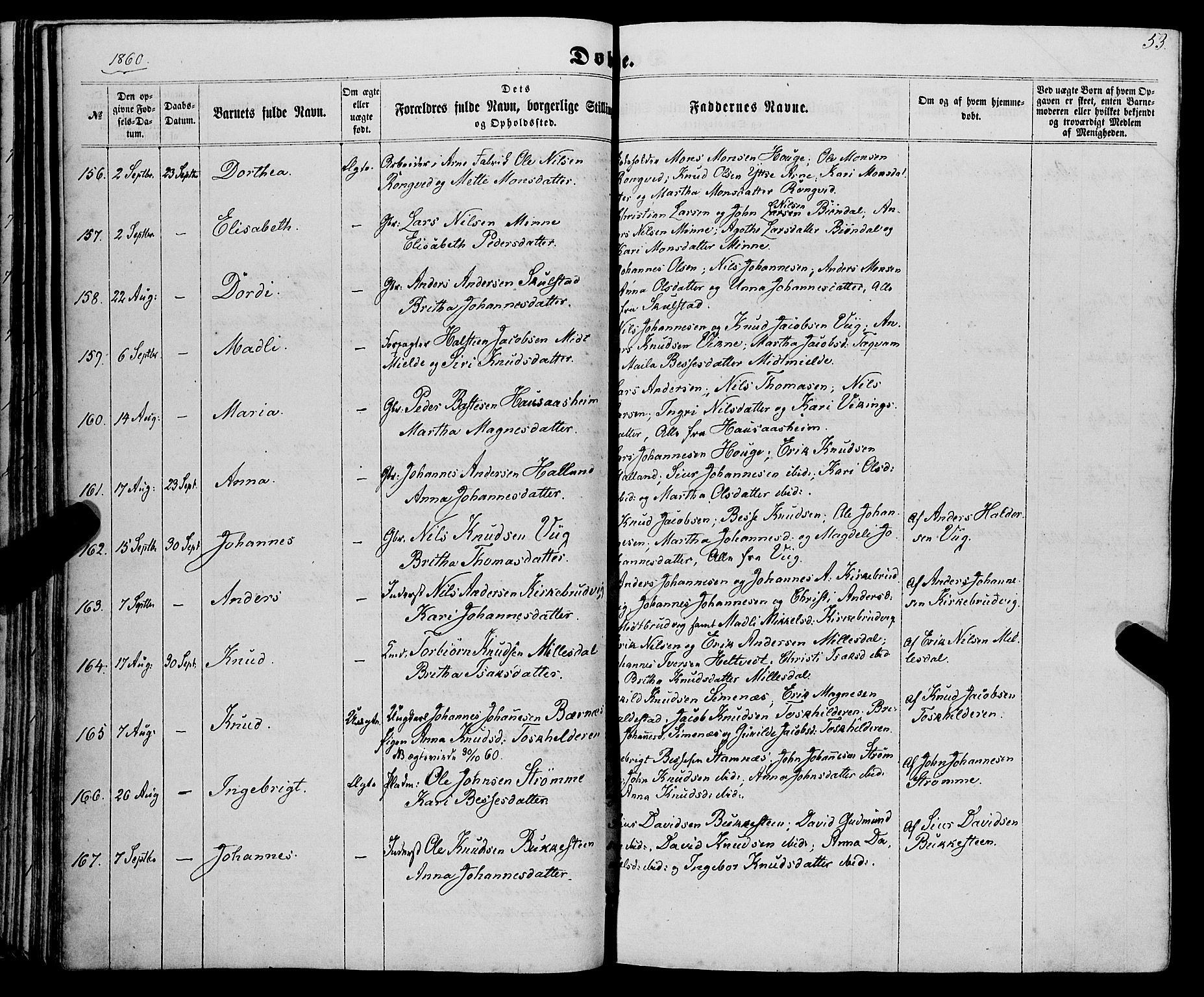 Haus sokneprestembete, AV/SAB-A-75601/H/Haa: Parish register (official) no. A 17, 1858-1870, p. 53