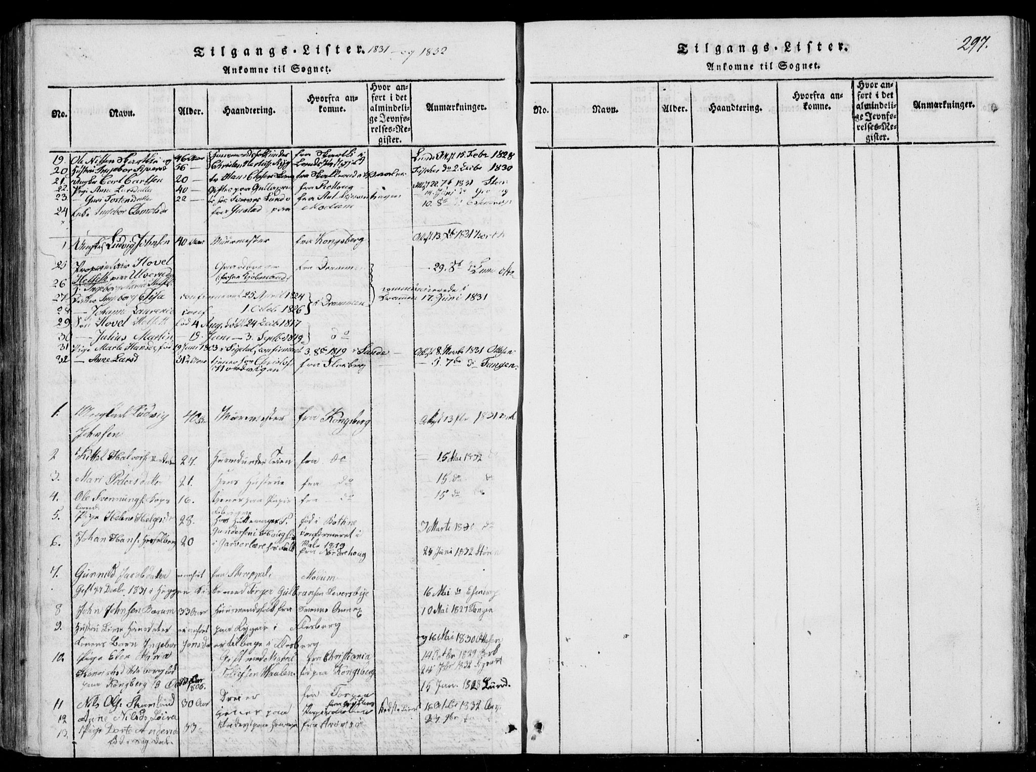 Eiker kirkebøker, SAKO/A-4/F/Fa/L0012: Parish register (official) no. I 12, 1827-1832, p. 297