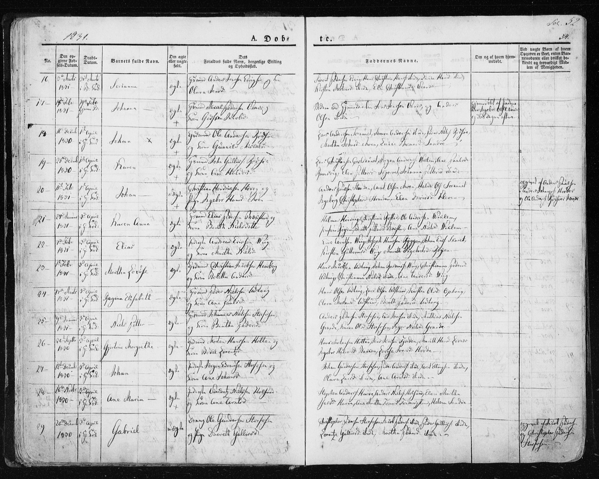 Ministerialprotokoller, klokkerbøker og fødselsregistre - Sør-Trøndelag, AV/SAT-A-1456/659/L0735: Parish register (official) no. 659A05, 1826-1841, p. 52