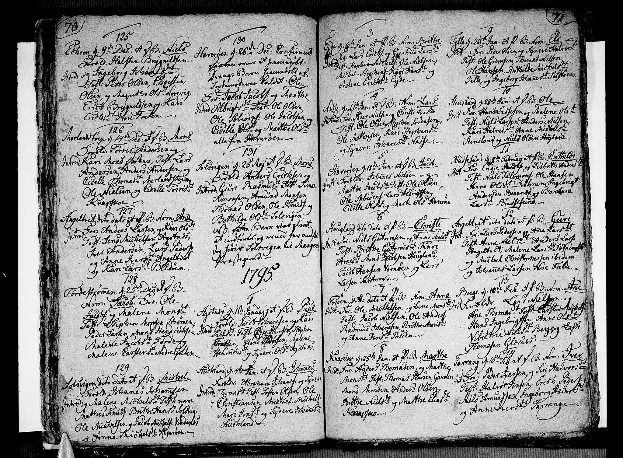 Sund sokneprestembete, AV/SAB-A-99930: Parish register (official) no. A 6, 1787-1798, p. 70-71