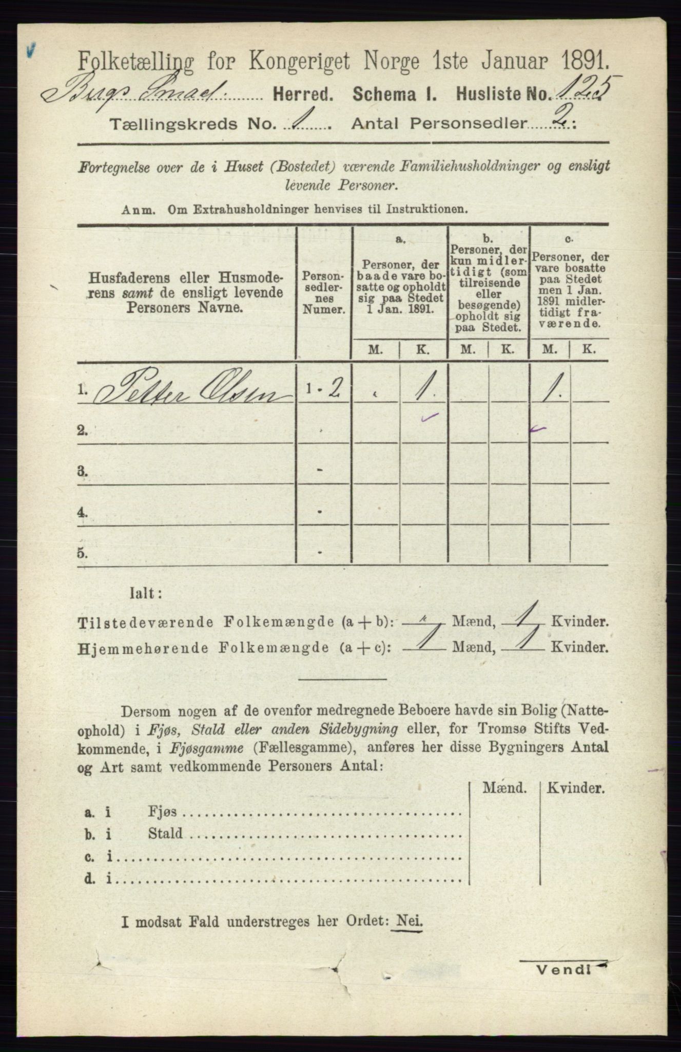 RA, 1891 census for 0116 Berg, 1891, p. 155