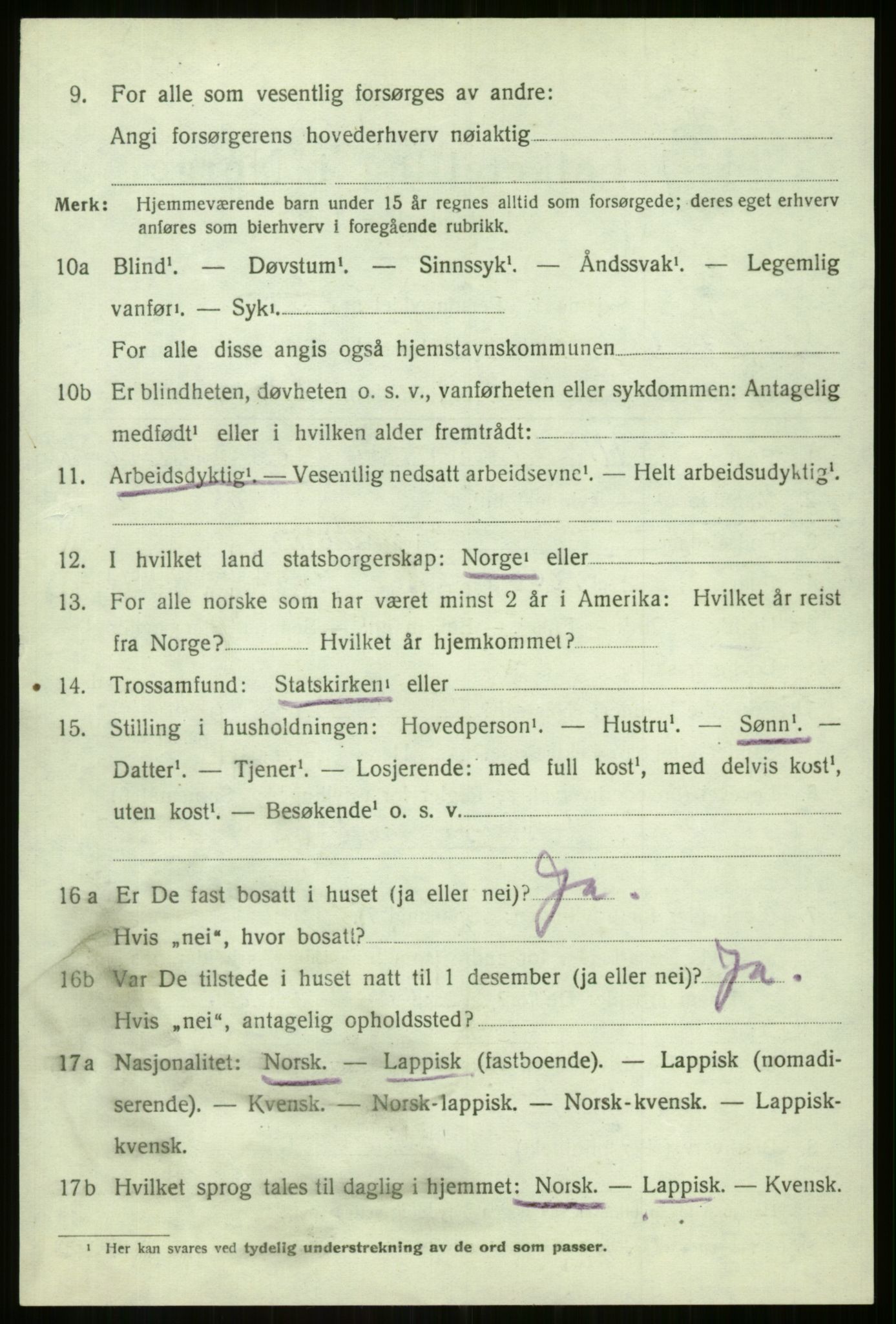 SATØ, 1920 census for Balsfjord, 1920, p. 2133