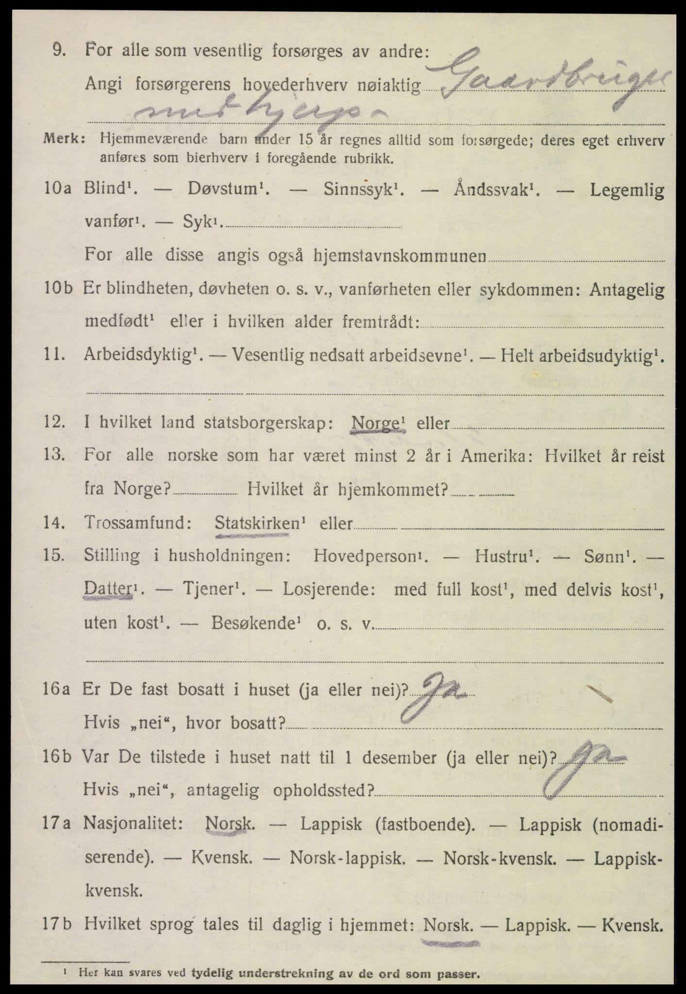 SAT, 1920 census for Meløy, 1920, p. 9152