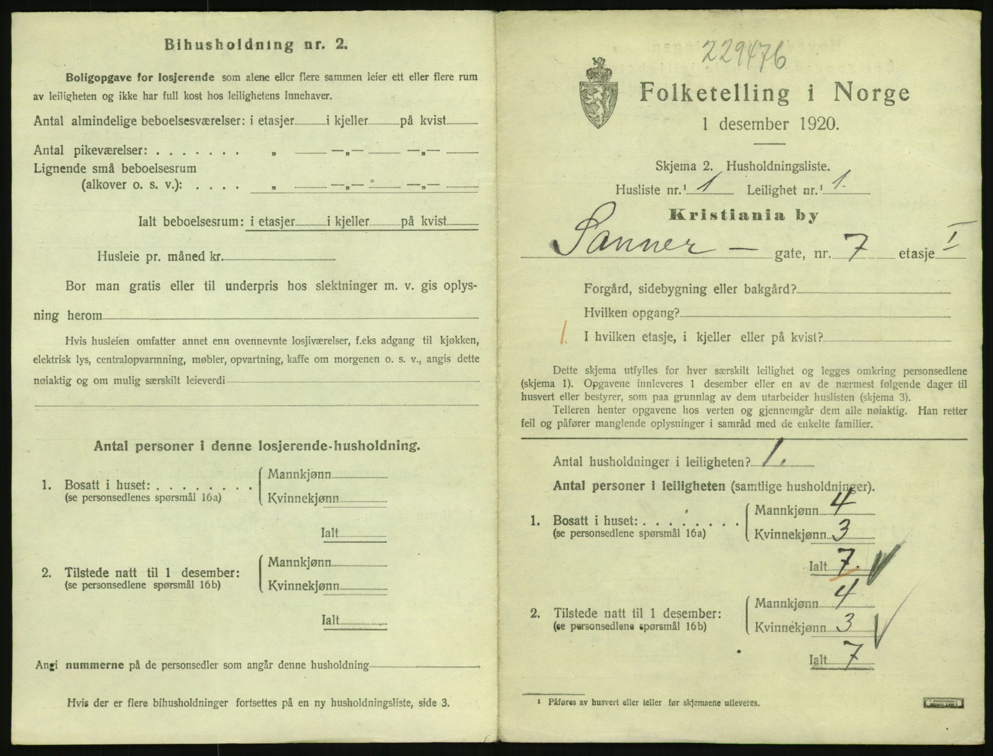 SAO, 1920 census for Kristiania, 1920, p. 87961