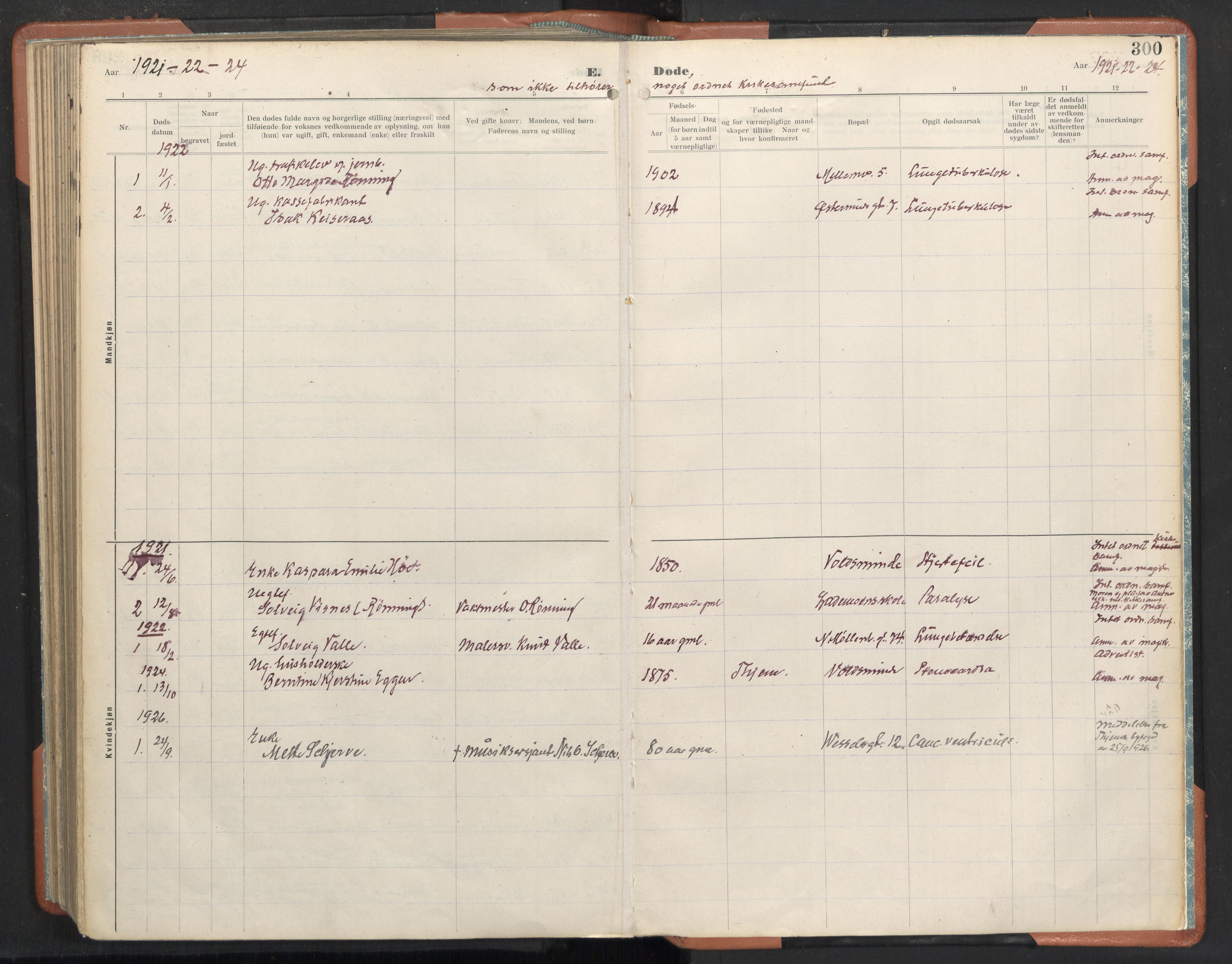 Ministerialprotokoller, klokkerbøker og fødselsregistre - Sør-Trøndelag, SAT/A-1456/605/L0245: Parish register (official) no. 605A07, 1916-1938, p. 300