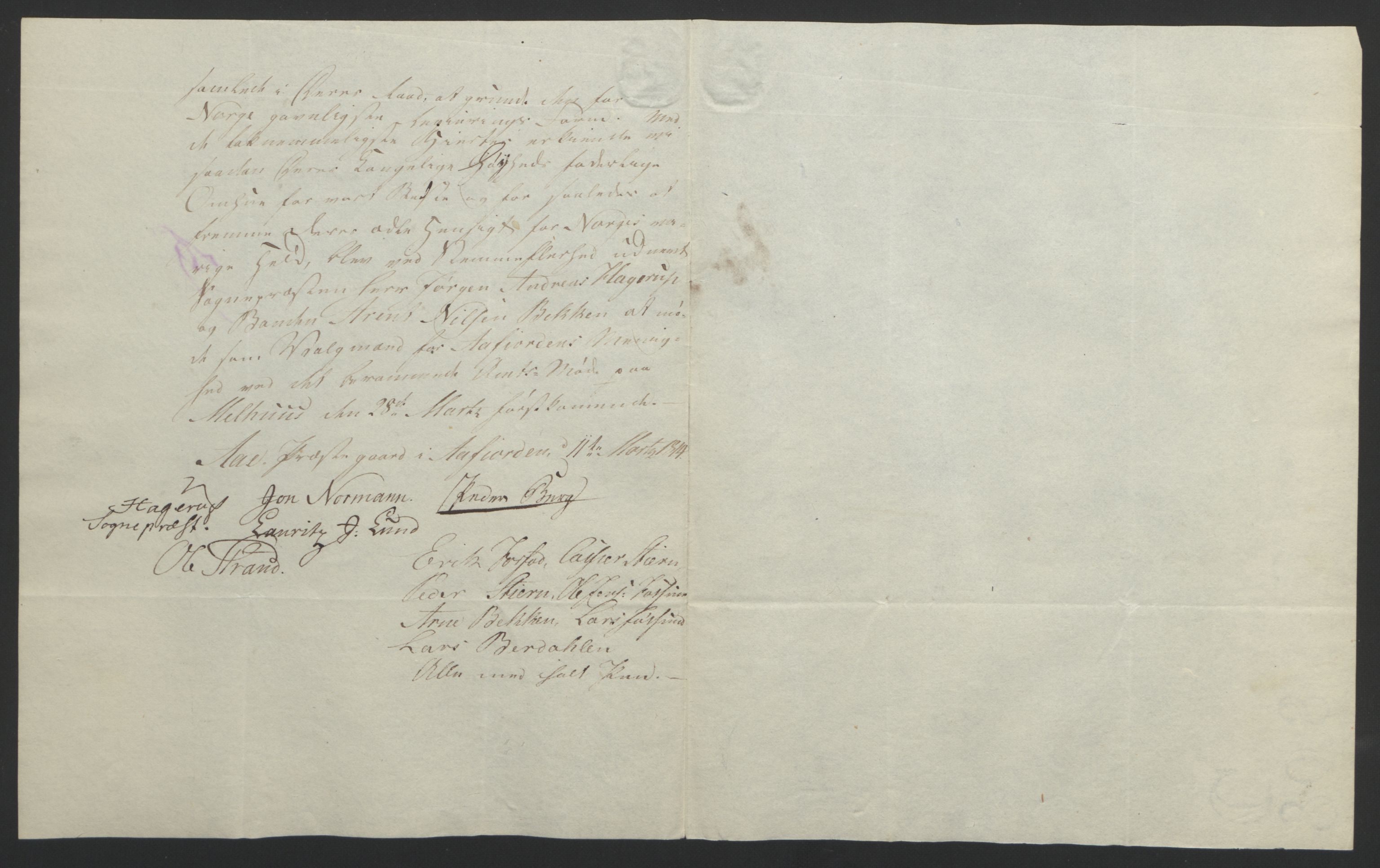 Statsrådssekretariatet, AV/RA-S-1001/D/Db/L0008: Fullmakter for Eidsvollsrepresentantene i 1814. , 1814, p. 430