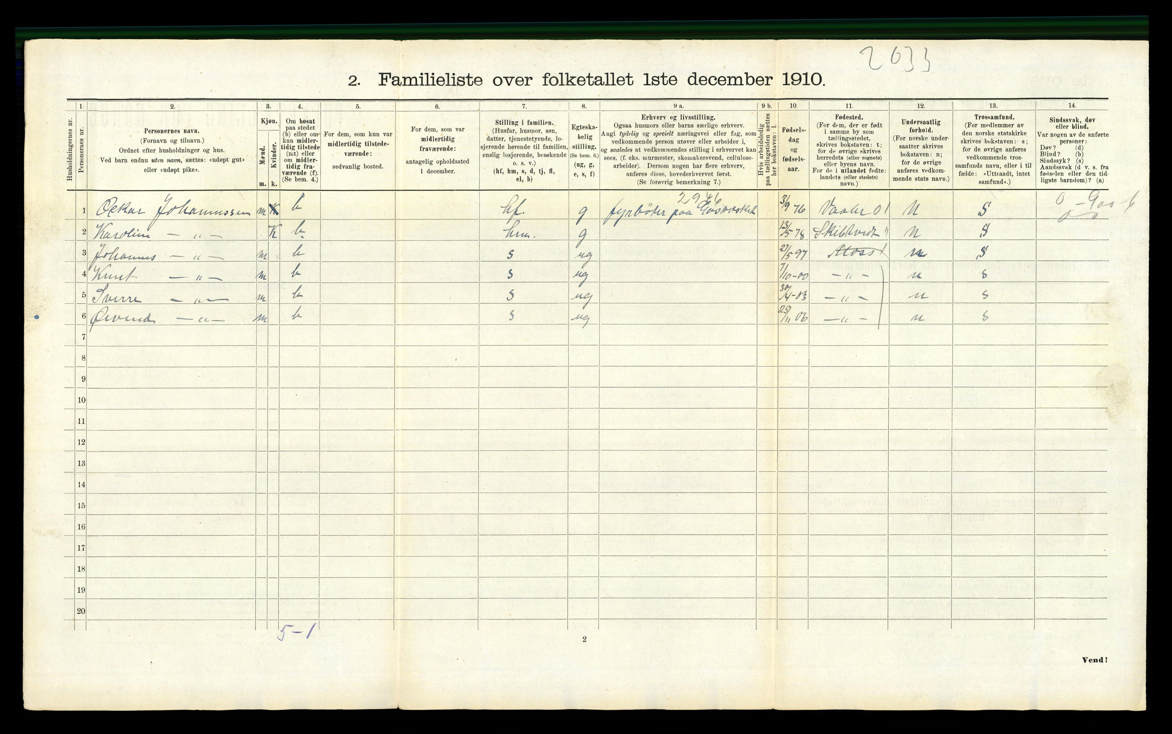 RA, 1910 census for Moss, 1910, p. 2272