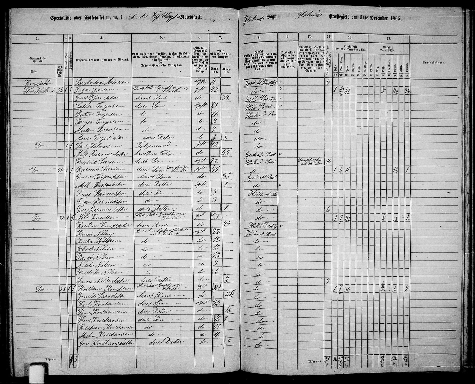 RA, 1865 census for Høyland, 1865, p. 114