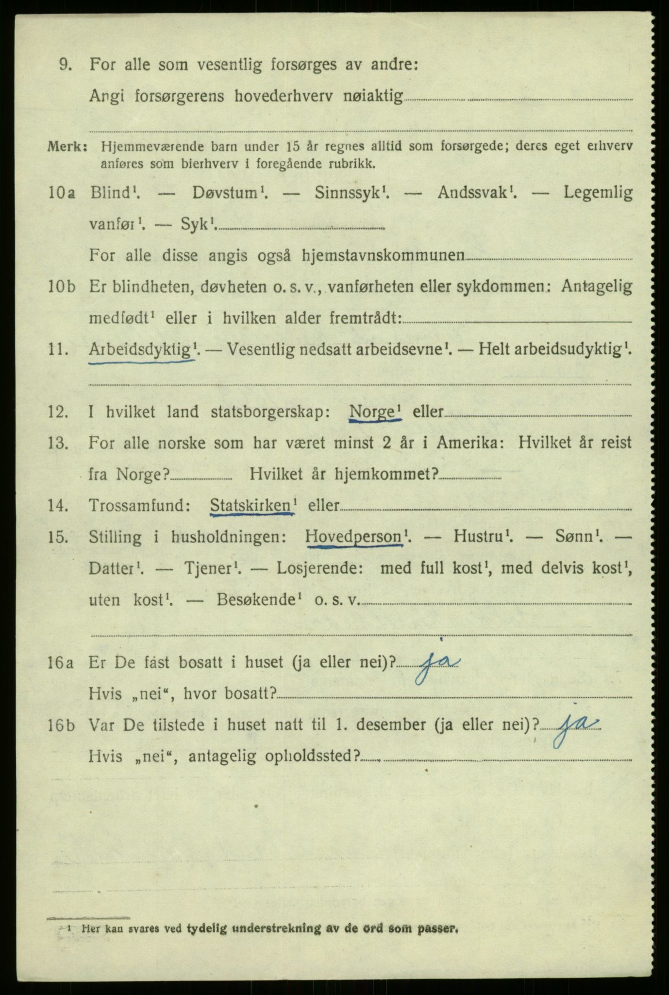 SAB, 1920 census for Lavik, 1920, p. 1907