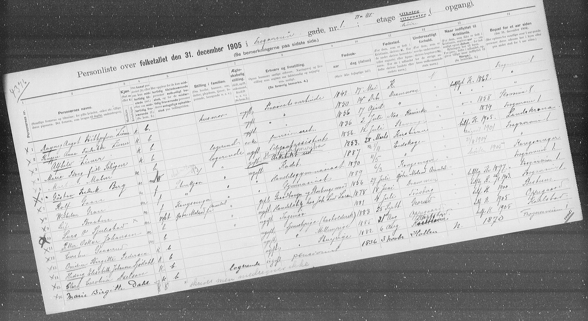 OBA, Municipal Census 1905 for Kristiania, 1905, p. 13977