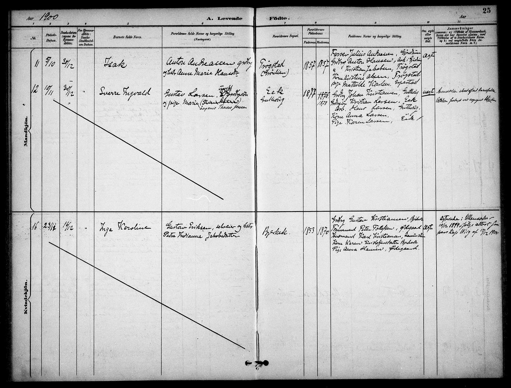 Nannestad prestekontor Kirkebøker, AV/SAO-A-10414a/F/Fb/L0002: Parish register (official) no. II 2, 1891-1909, p. 25