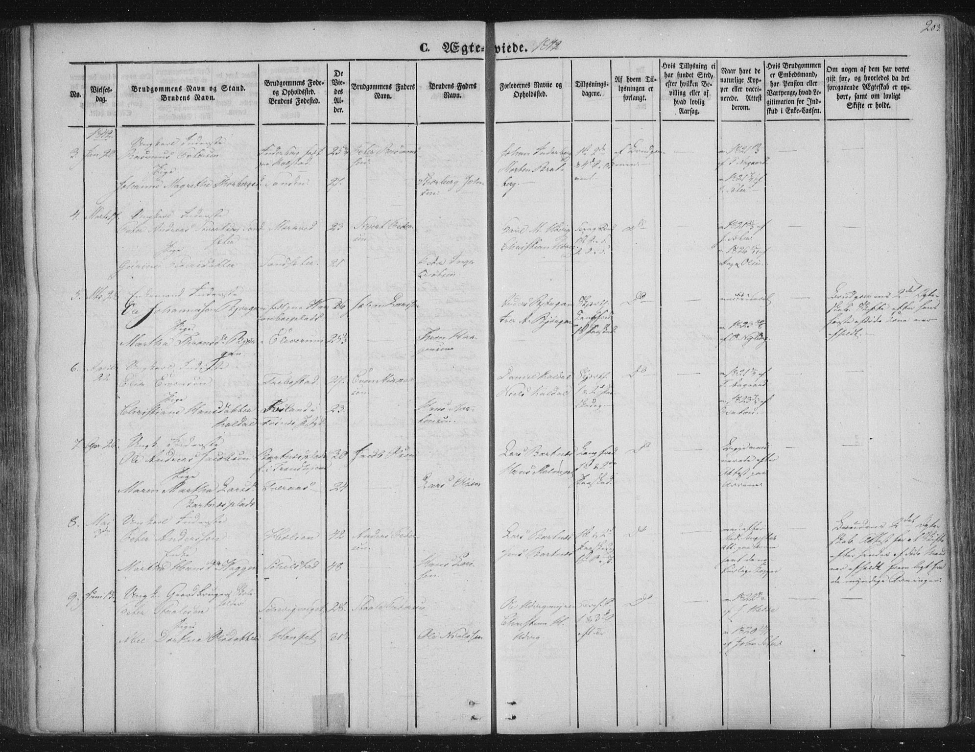 Ministerialprotokoller, klokkerbøker og fødselsregistre - Nord-Trøndelag, AV/SAT-A-1458/741/L0392: Parish register (official) no. 741A06, 1836-1848, p. 203