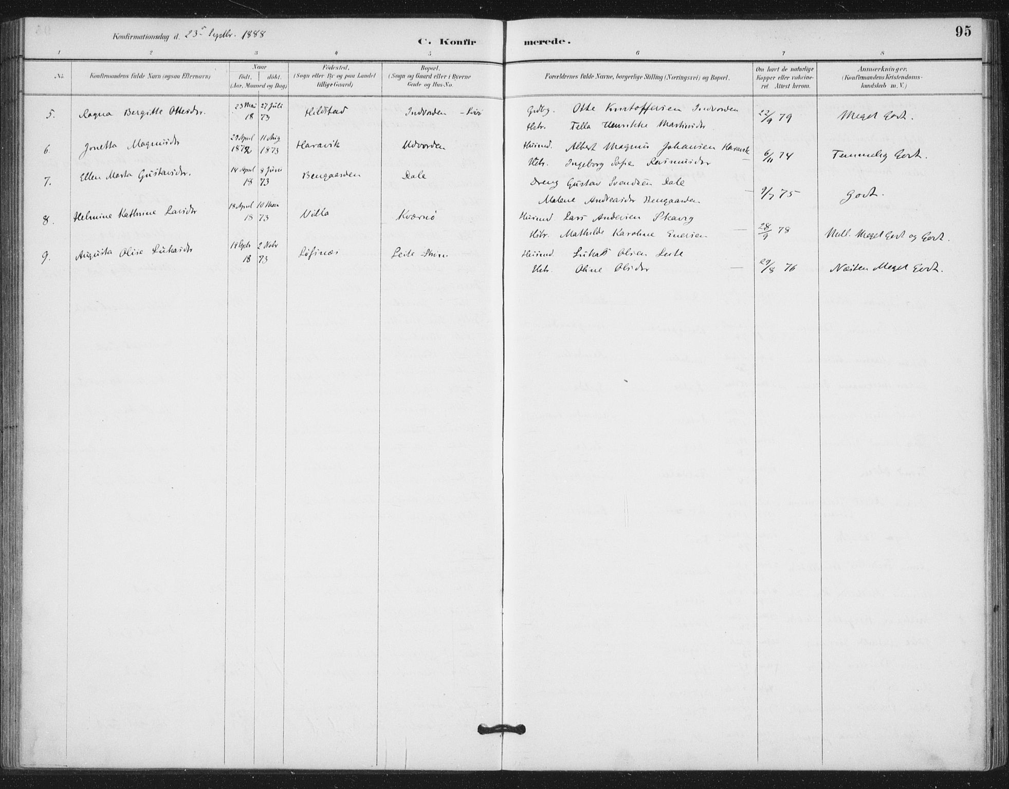 Ministerialprotokoller, klokkerbøker og fødselsregistre - Nord-Trøndelag, SAT/A-1458/772/L0603: Parish register (official) no. 772A01, 1885-1912, p. 95