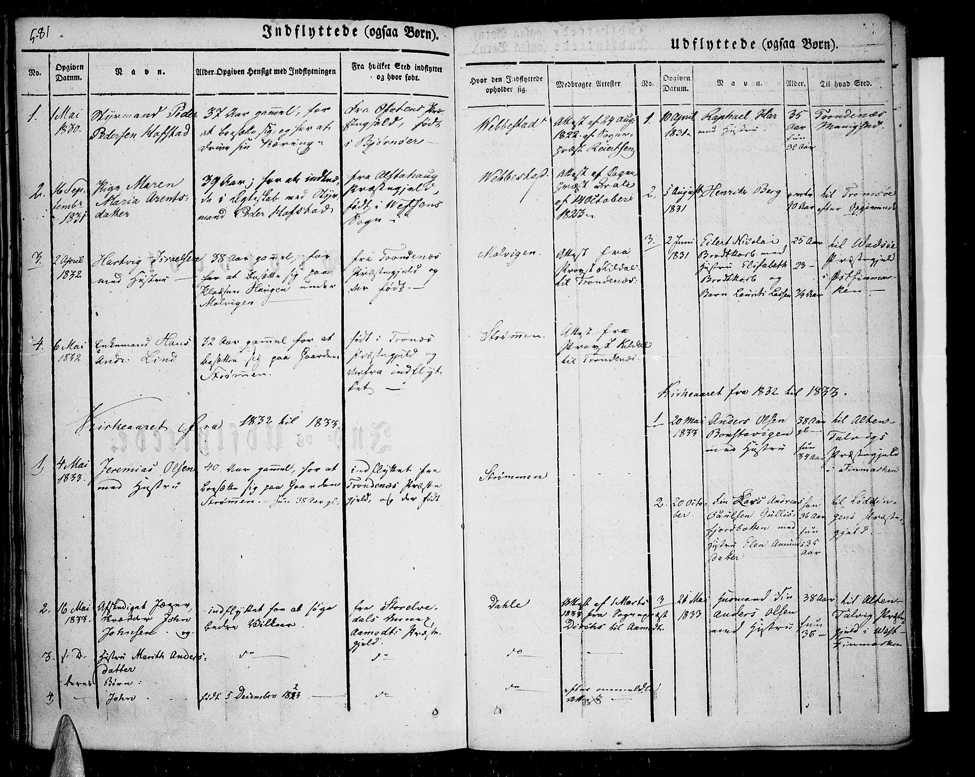 Kvæfjord sokneprestkontor, SATØ/S-1323/G/Ga/Gaa/L0003kirke: Parish register (official) no. 3, 1830-1857, p. 581