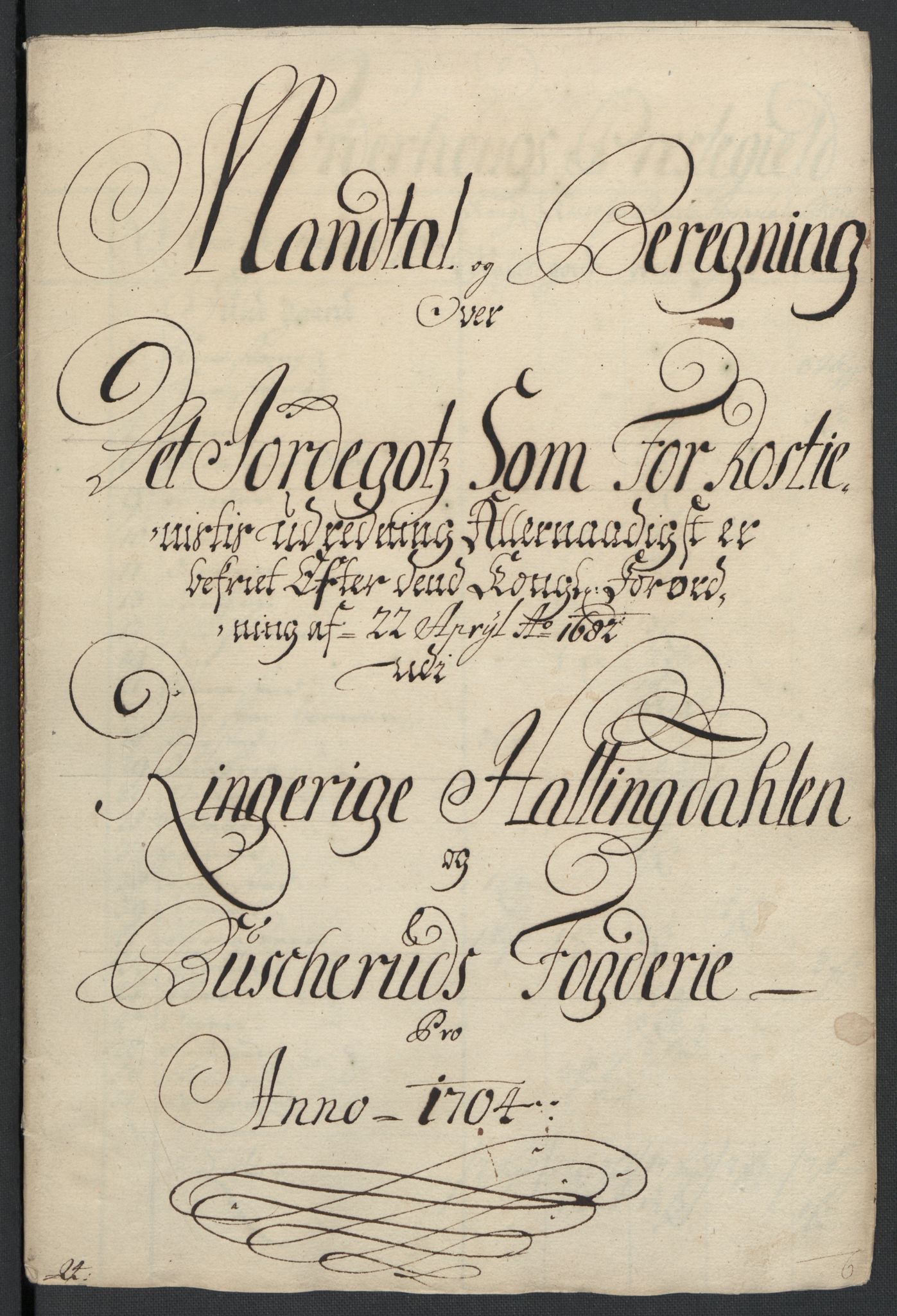 Rentekammeret inntil 1814, Reviderte regnskaper, Fogderegnskap, AV/RA-EA-4092/R22/L1463: Fogderegnskap Ringerike, Hallingdal og Buskerud, 1704, p. 284