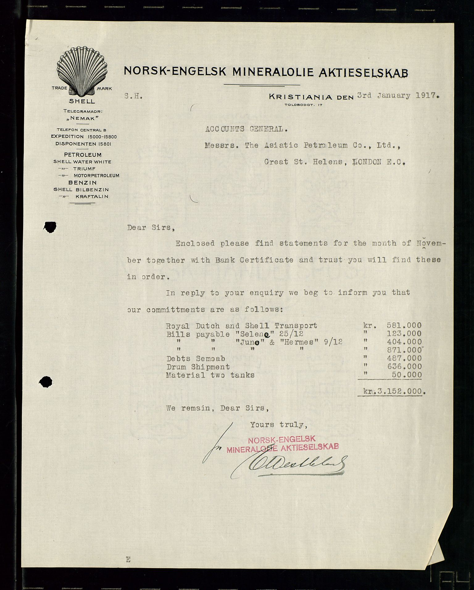 Pa 1521 - A/S Norske Shell, AV/SAST-A-101915/E/Ea/Eaa/L0001: Sjefskorrespondanse, 1917, p. 533