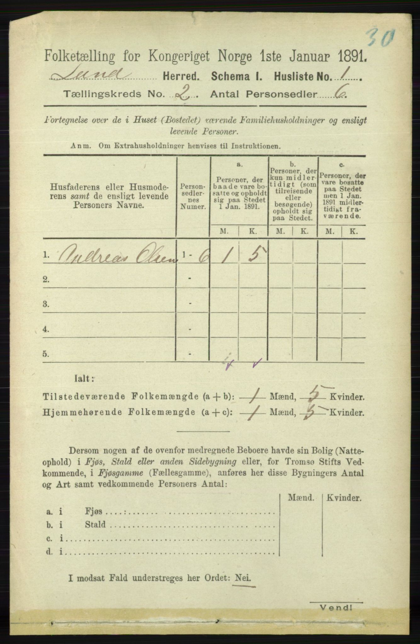 RA, 1891 census for 1112 Lund, 1891, p. 271