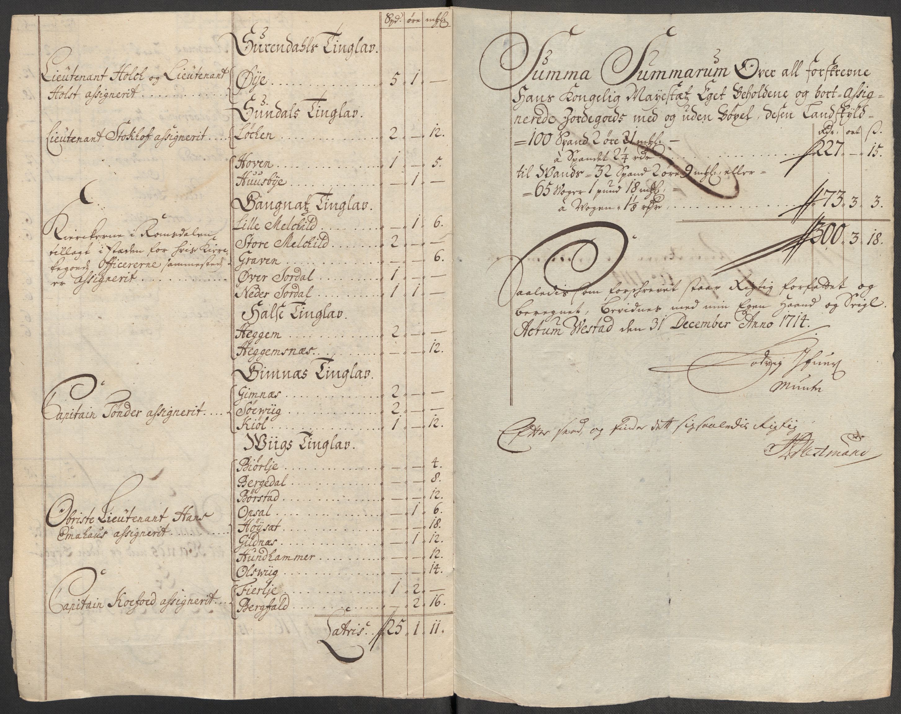 Rentekammeret inntil 1814, Reviderte regnskaper, Fogderegnskap, RA/EA-4092/R56/L3748: Fogderegnskap Nordmøre, 1714-1715, p. 137