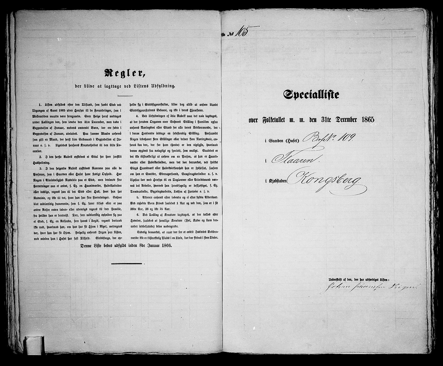 RA, 1865 census for Kongsberg/Kongsberg, 1865, p. 220