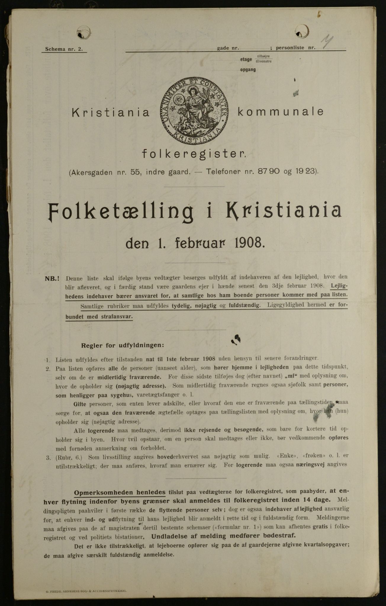 OBA, Municipal Census 1908 for Kristiania, 1908, p. 36455