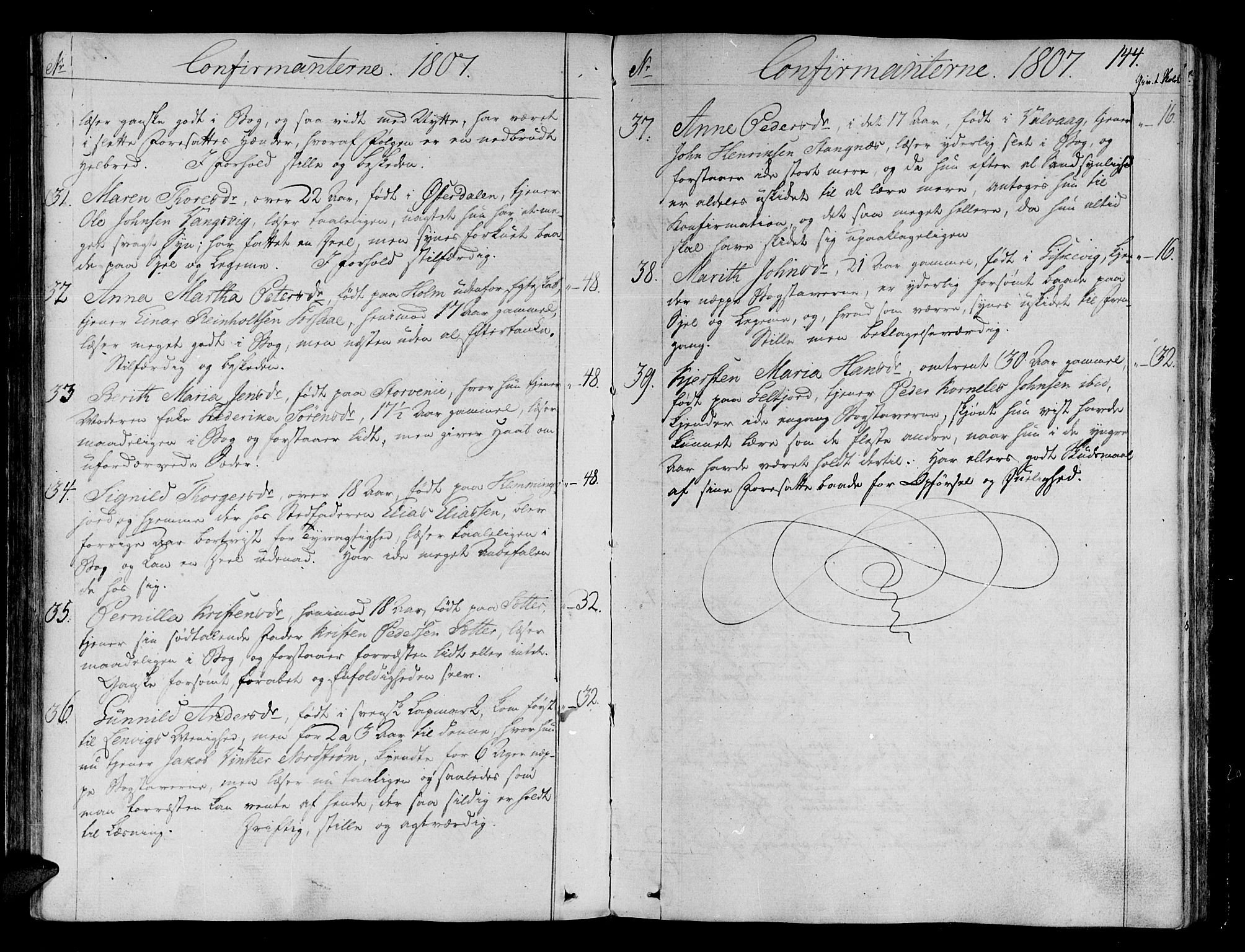 Tranøy sokneprestkontor, SATØ/S-1313/I/Ia/Iaa/L0003kirke: Parish register (official) no. 3, 1807-1820, p. 144